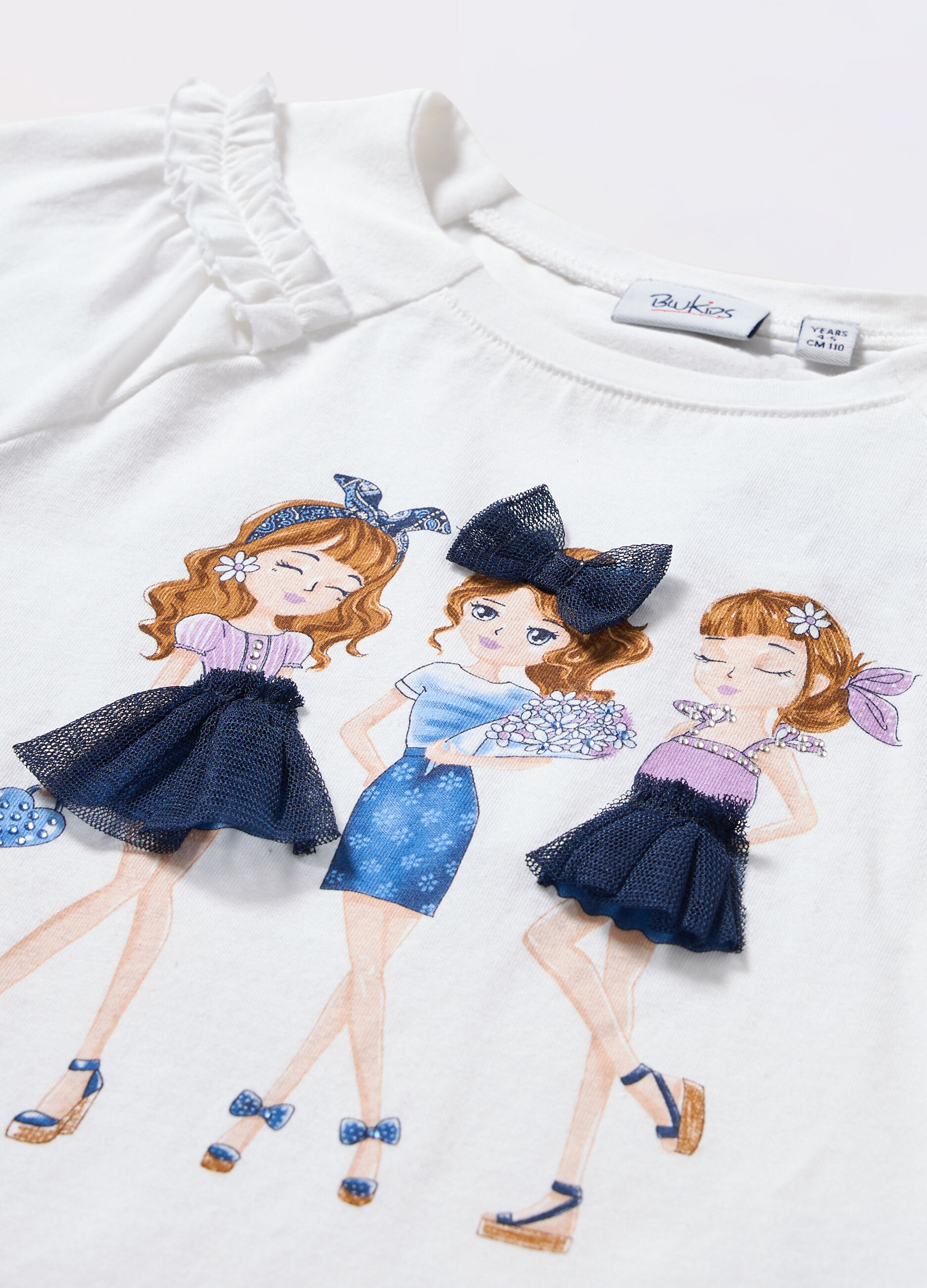T-shirt in jersey di cotone stretch bambina_1