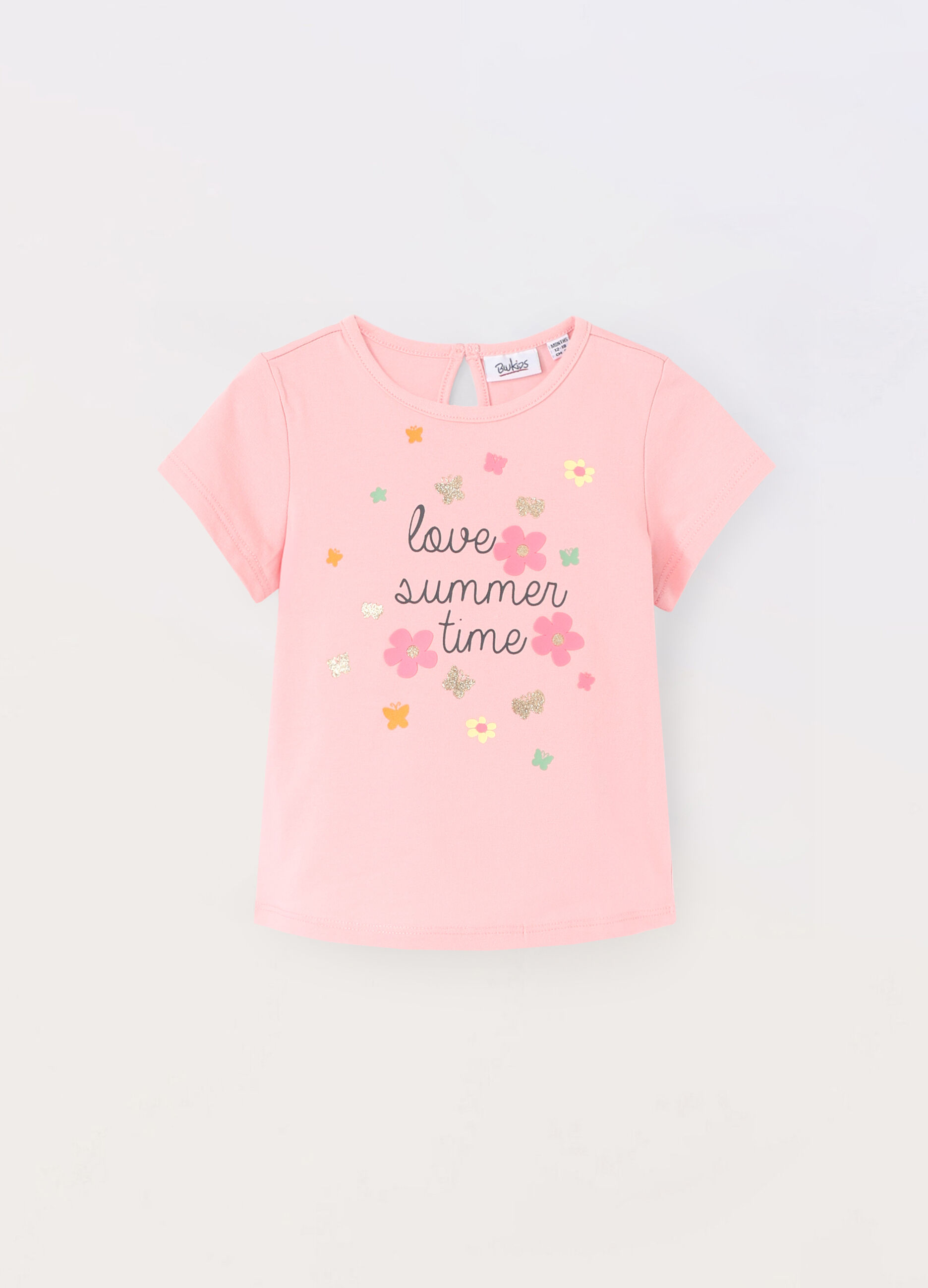 T-shirt in jersey di cotone stretch neonata_0