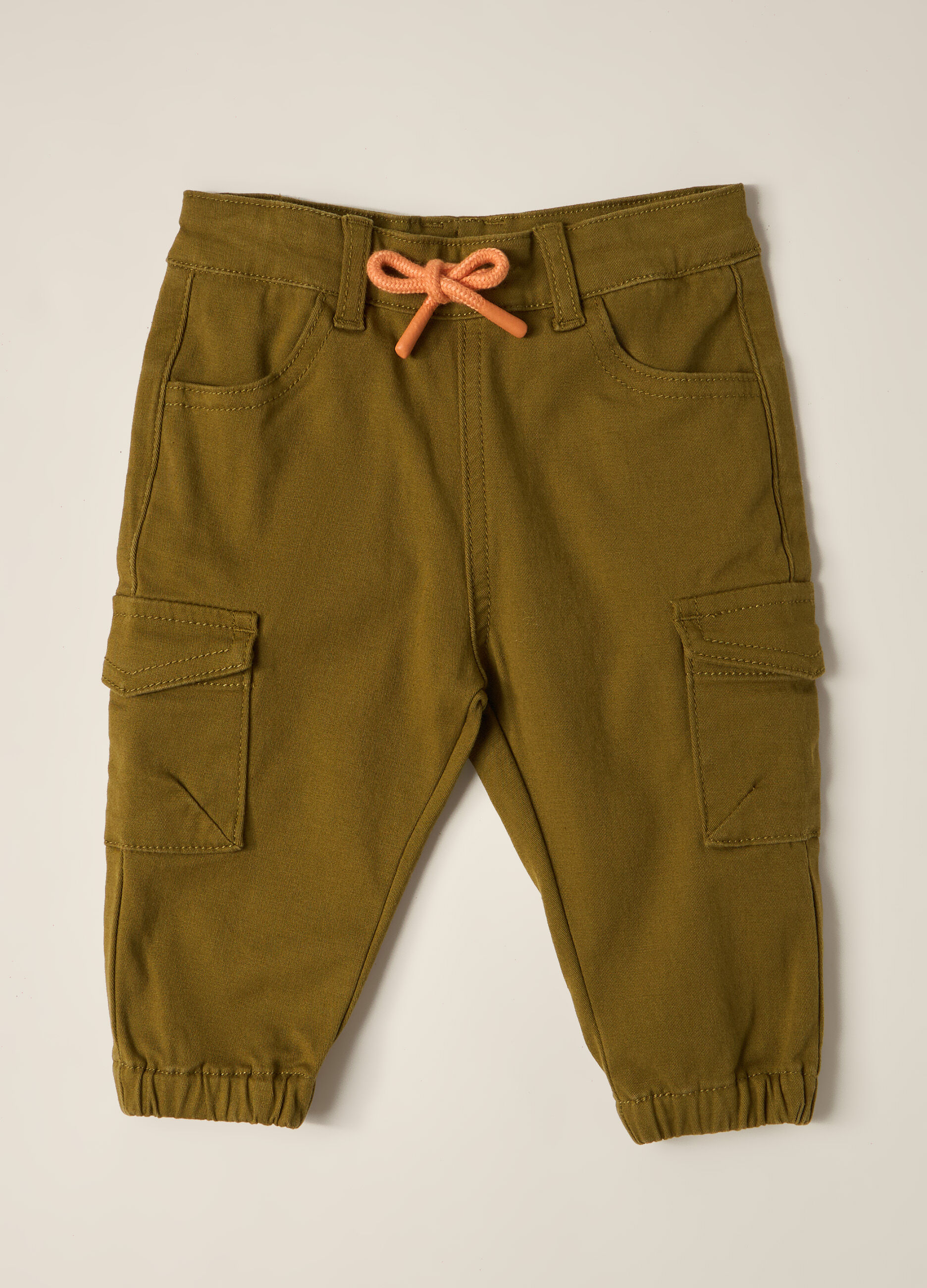 Pantaloni cargo in twill di cotone stretch IANA neonato_0