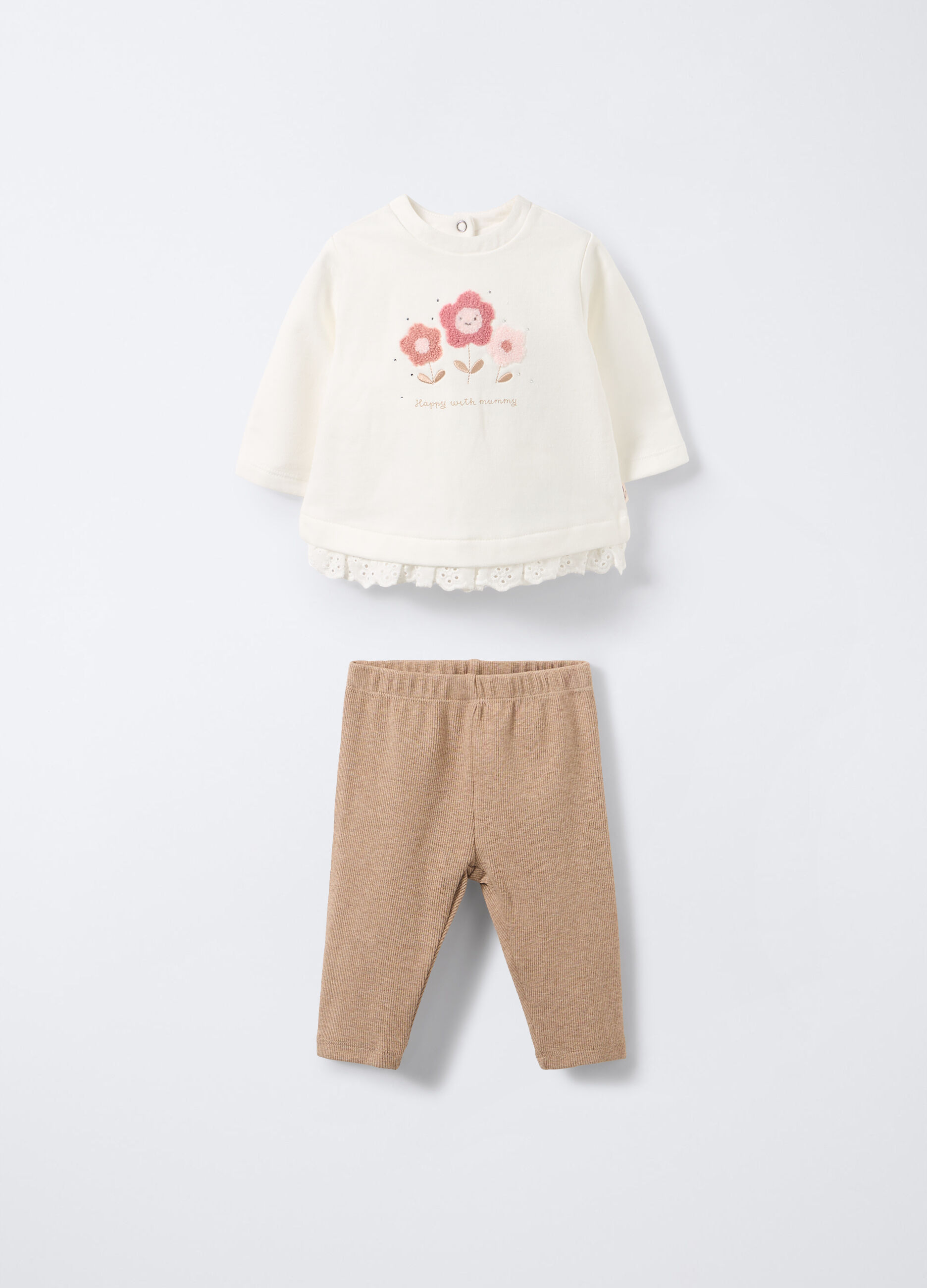 Set in felpa di puro cotone neonata_0