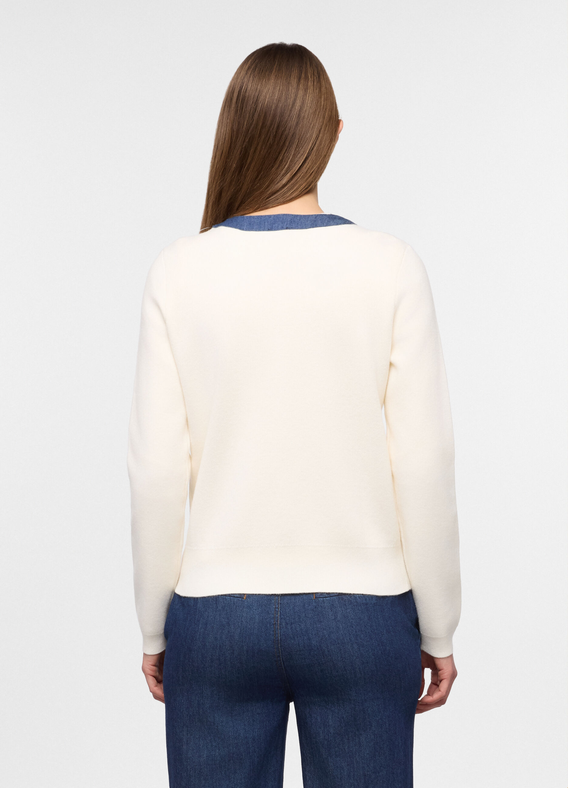 Cardigan girocollo misto viscosa donna_1