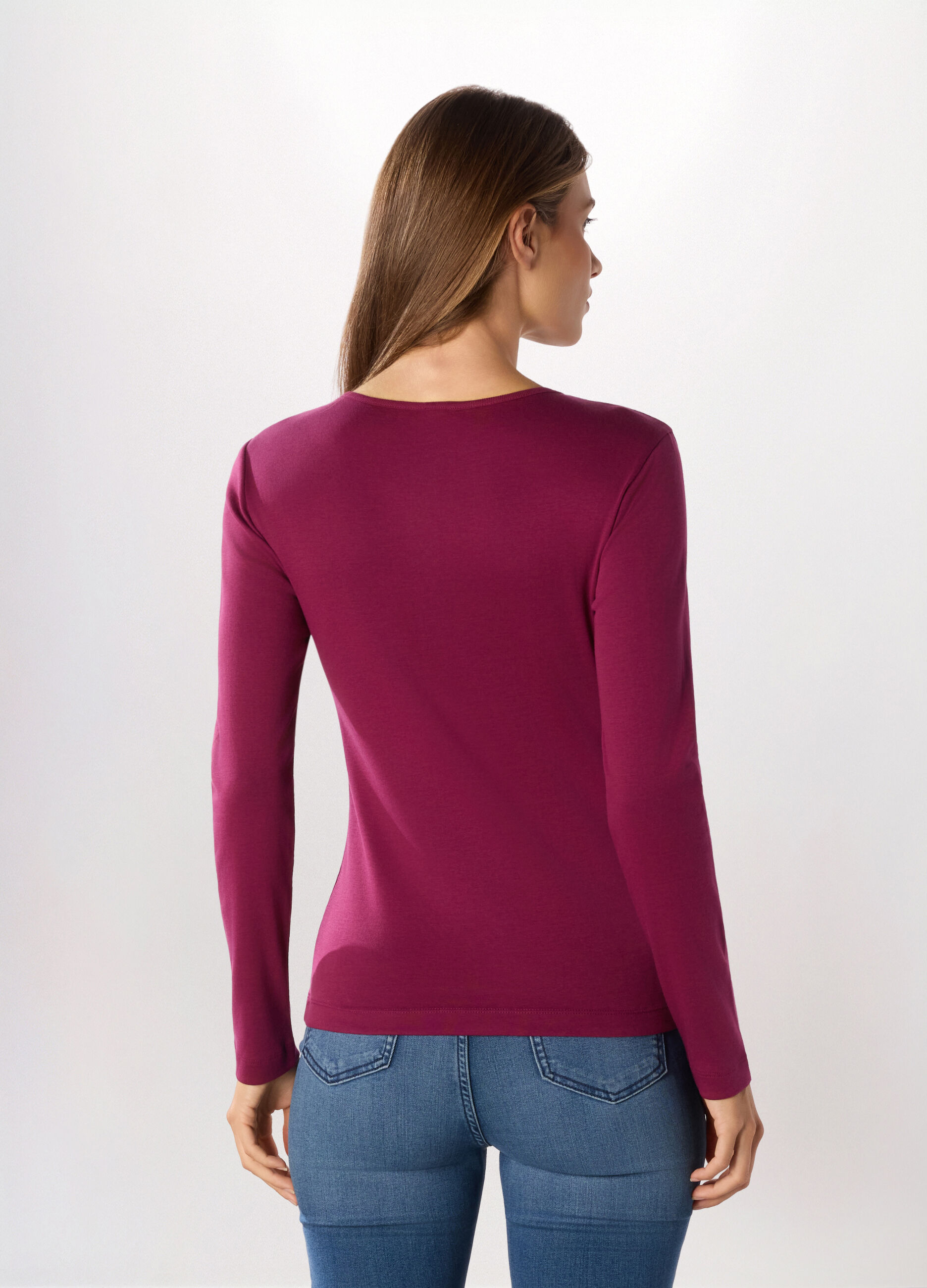 T-shirt in costina di cotone donna_1