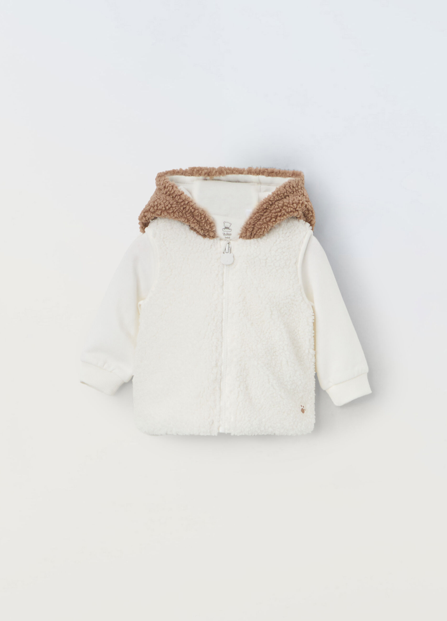 Felpa teddy con cappuccio neonato_0