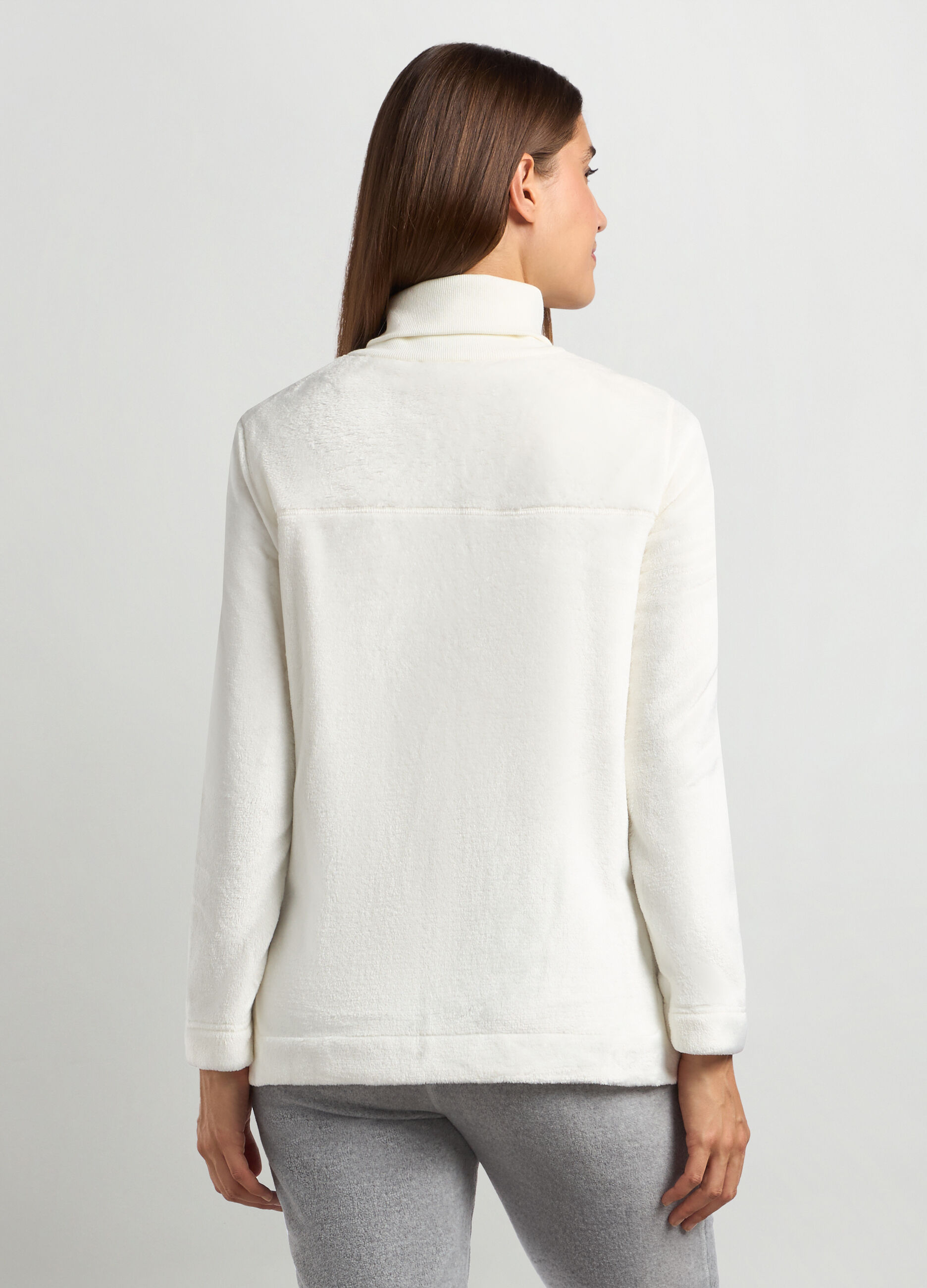 Felpa in sherpa con apertura full zip donna_1