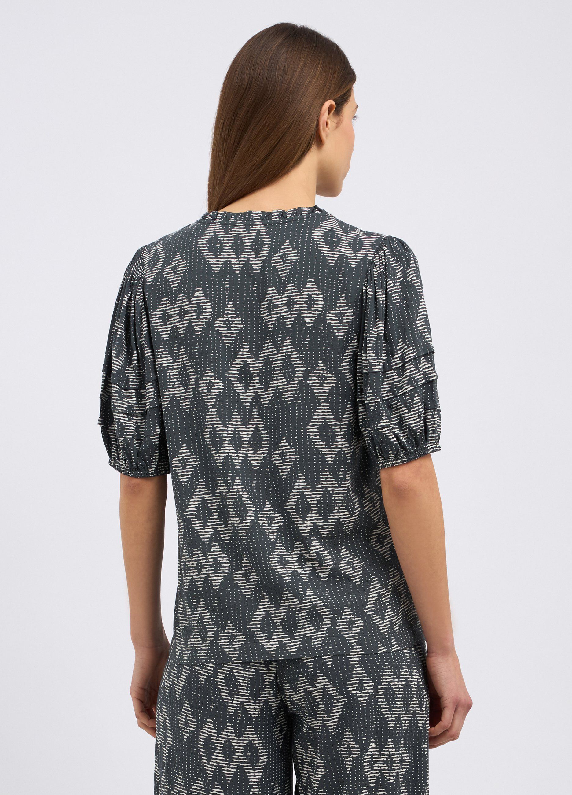 Blusa in pura viscosa con stampa donna_1