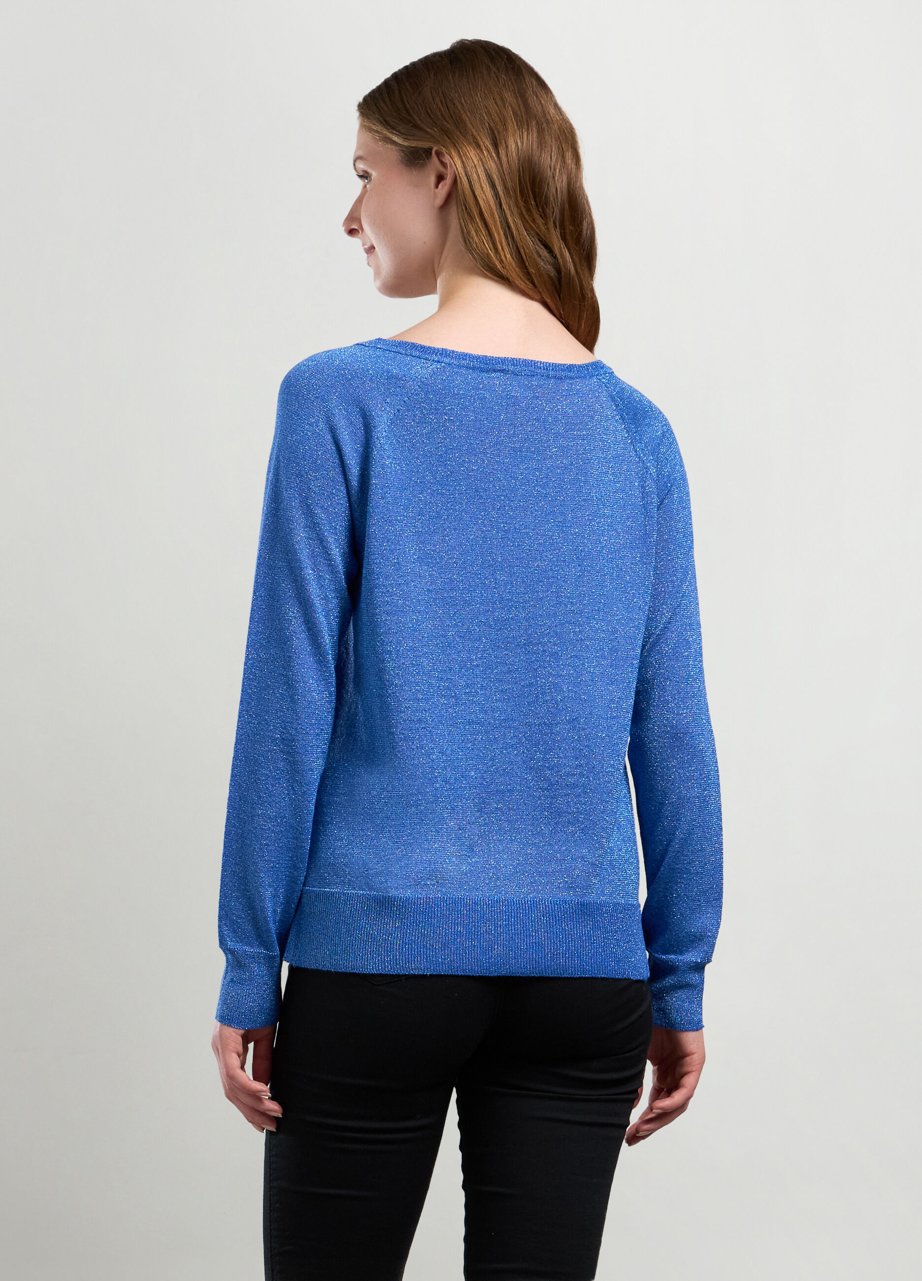 Pullover tricot in misto viscosa con lurex donna_1