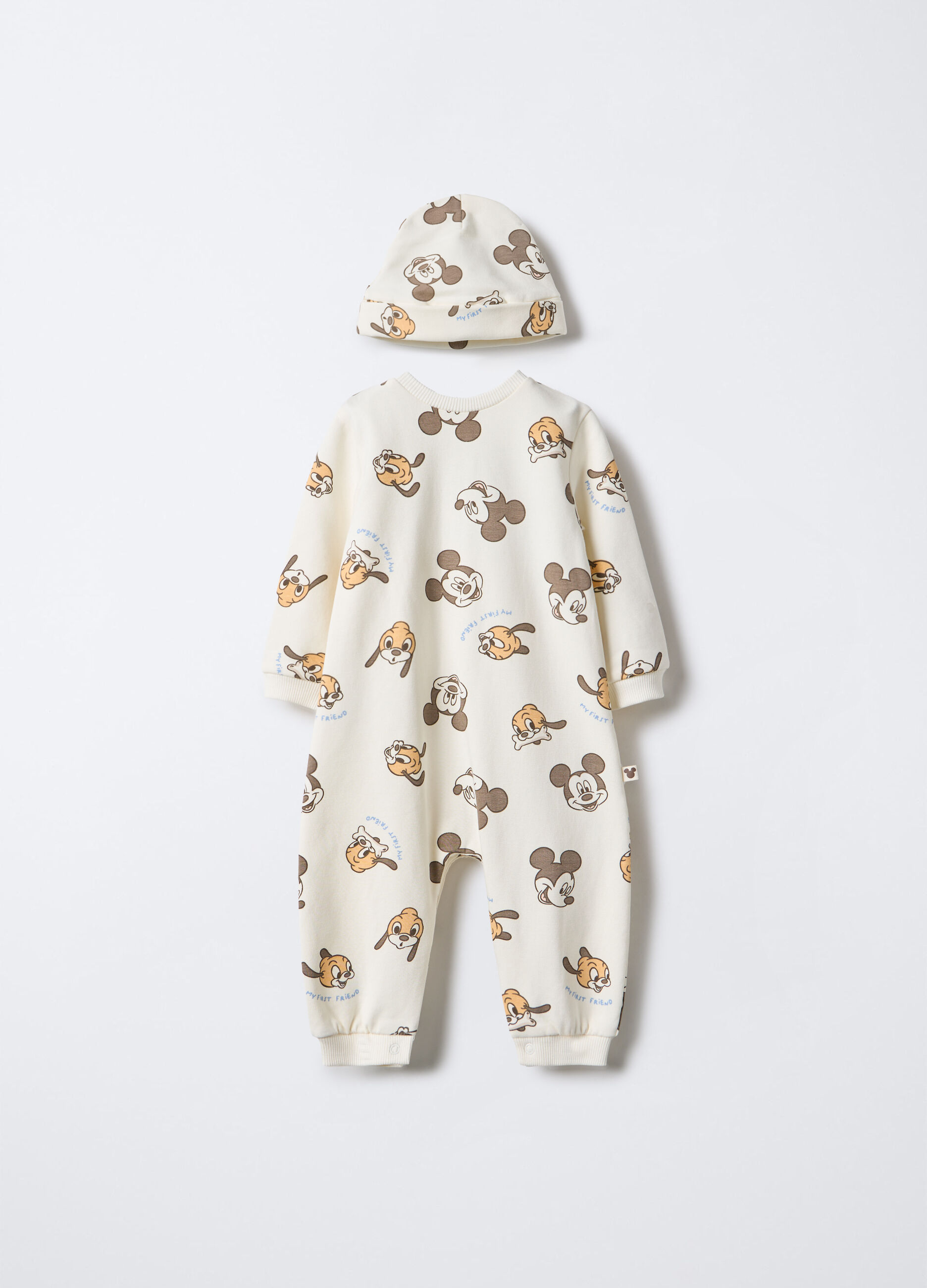 Set Disney in felpa di cotone stretch neonato_0