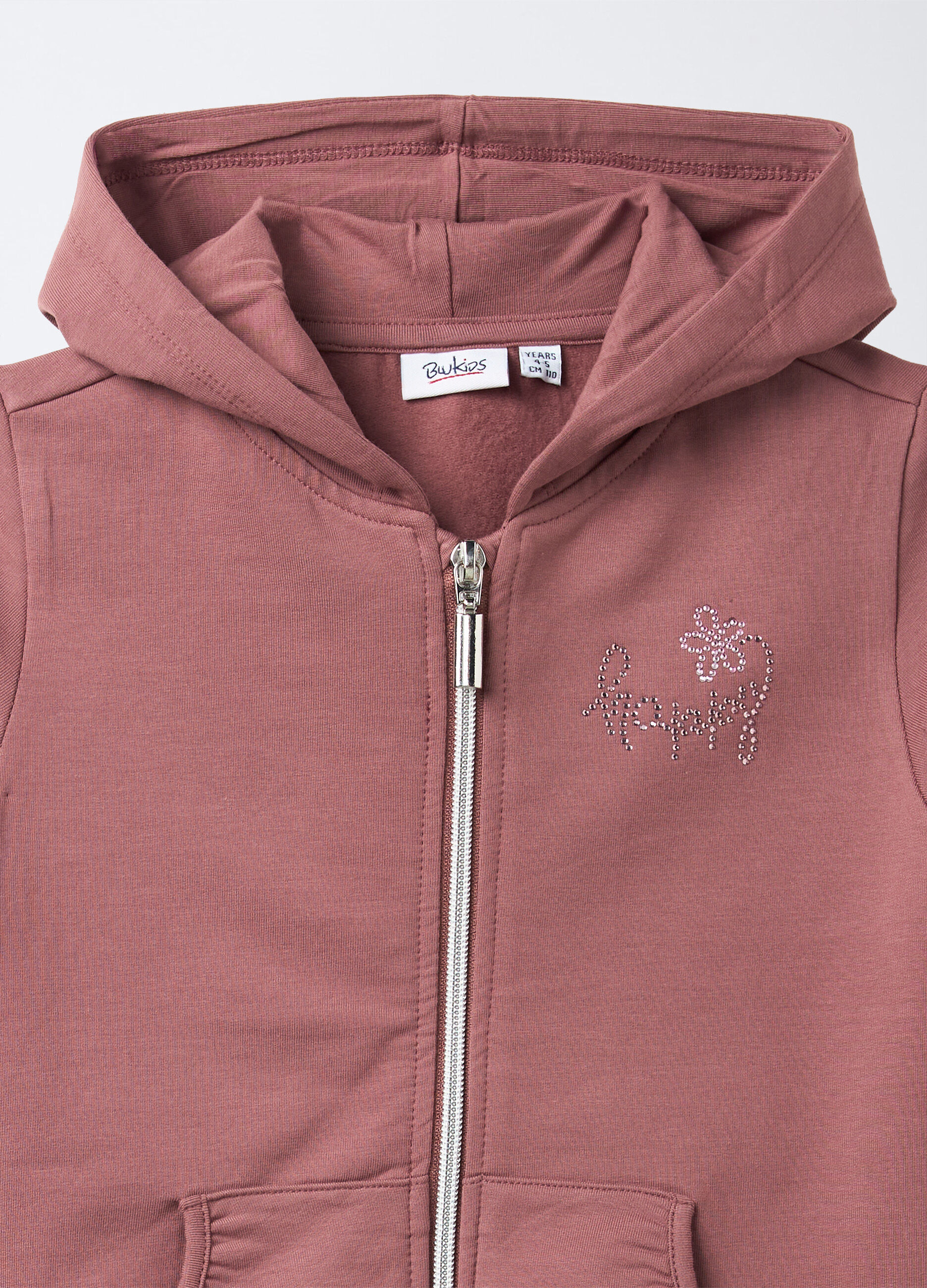 Felpa con cappuccio in cotone garzato stretch bambina_2