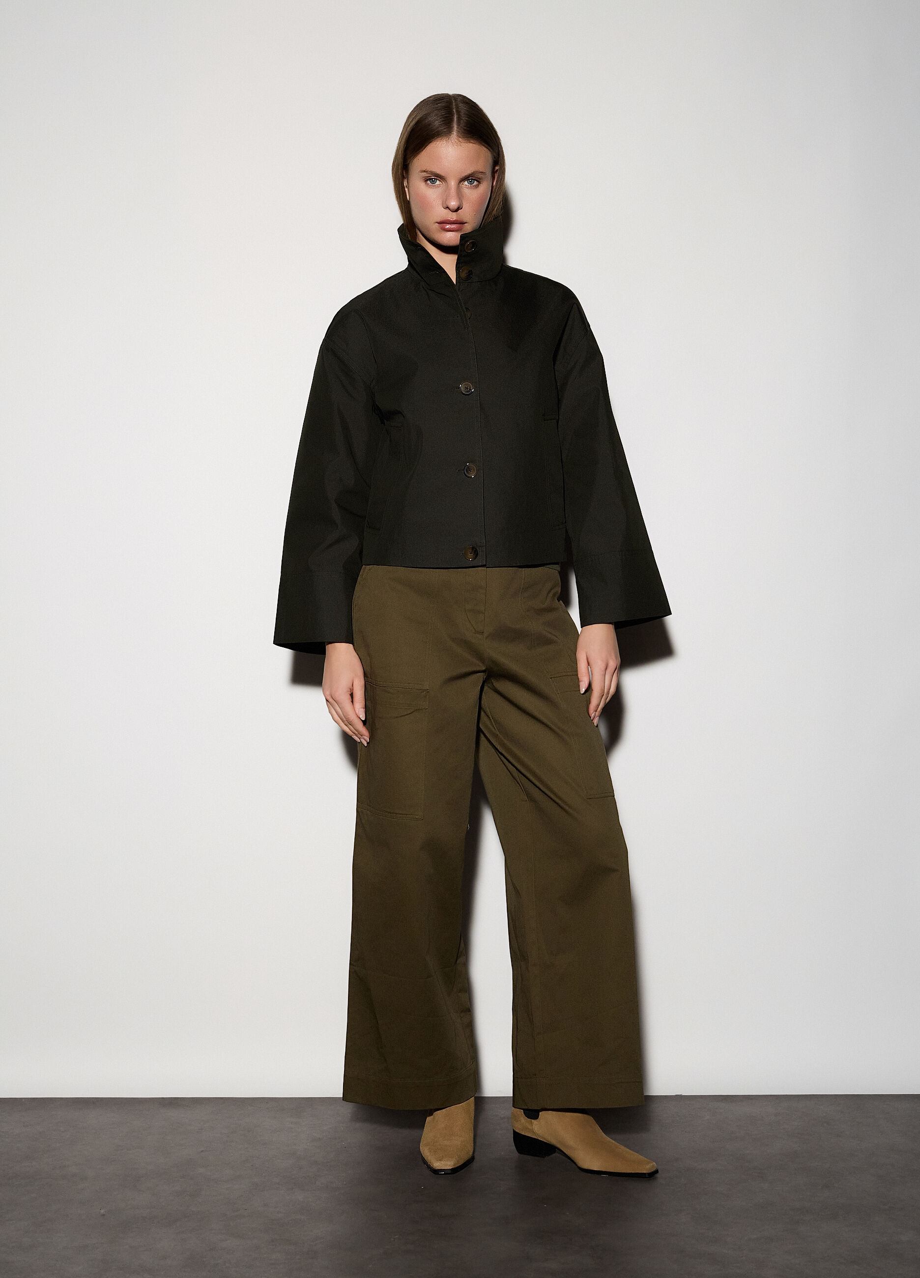 Parka corto misto cotone donna_0