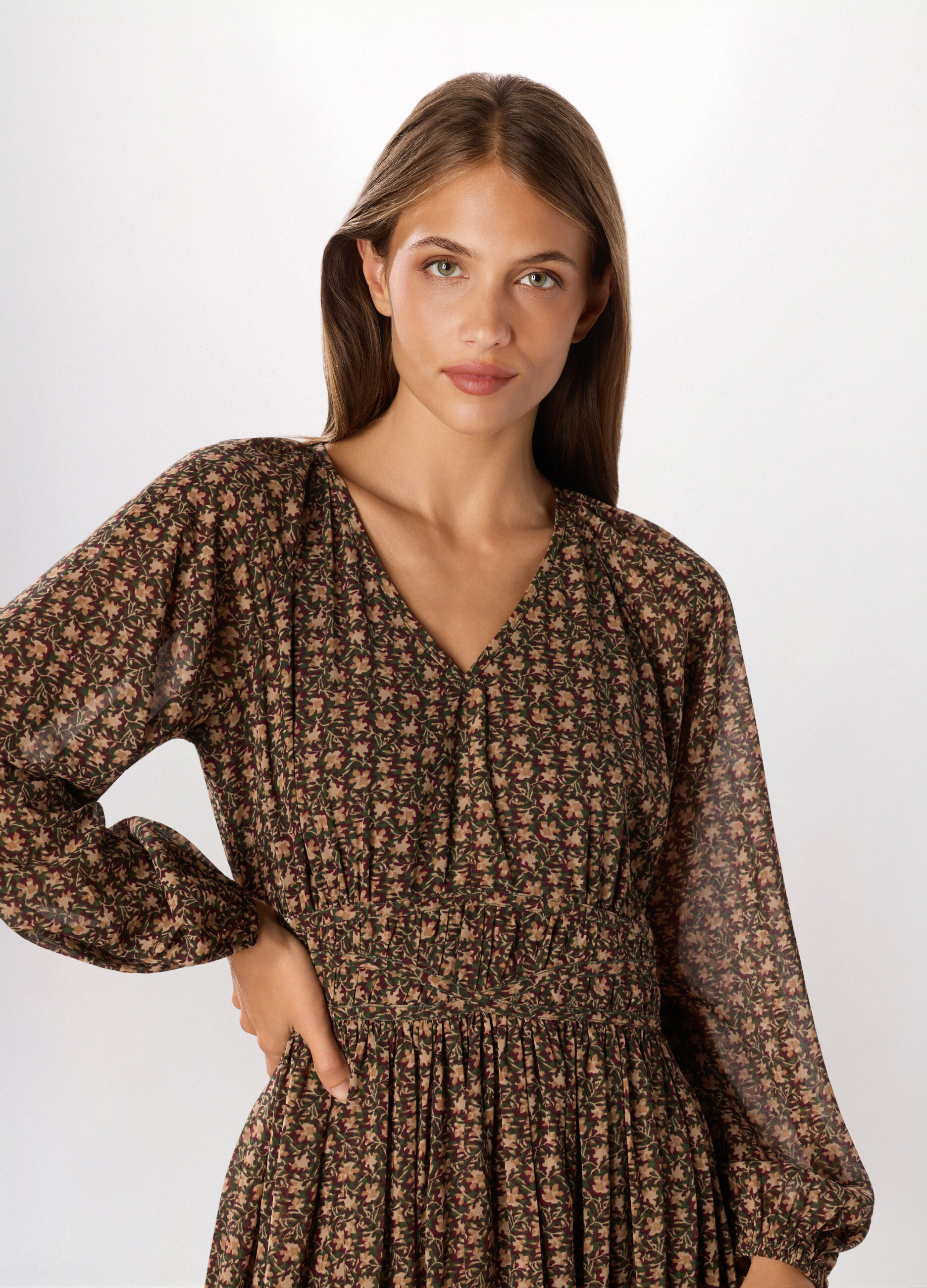 Abito lungo in georgette donna_2