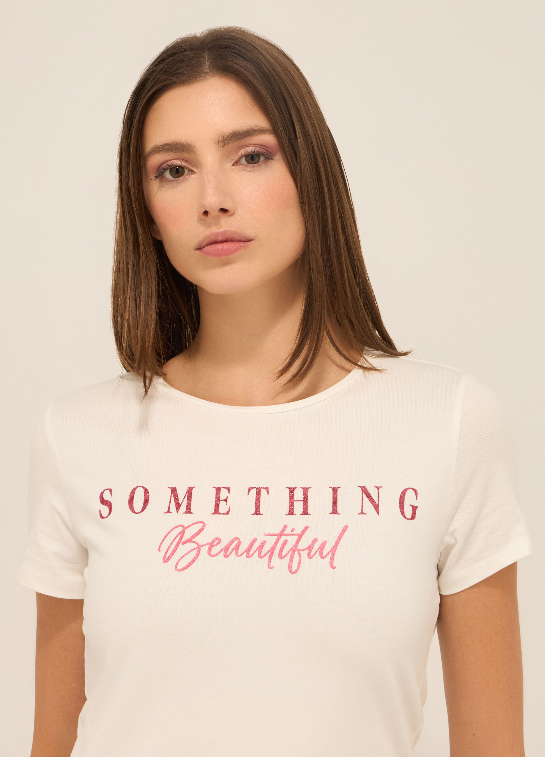T-shirt in jersey di cotone stretch donna_2