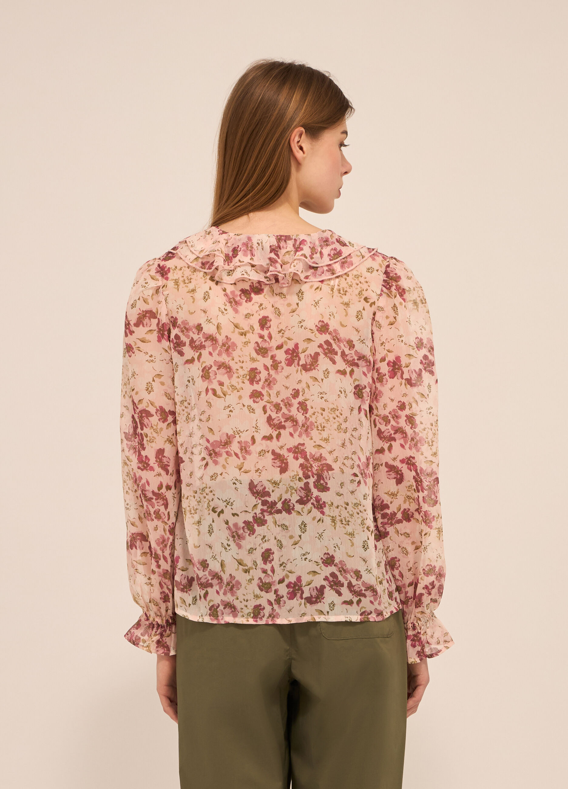 Blusa in chiffon floreale donna