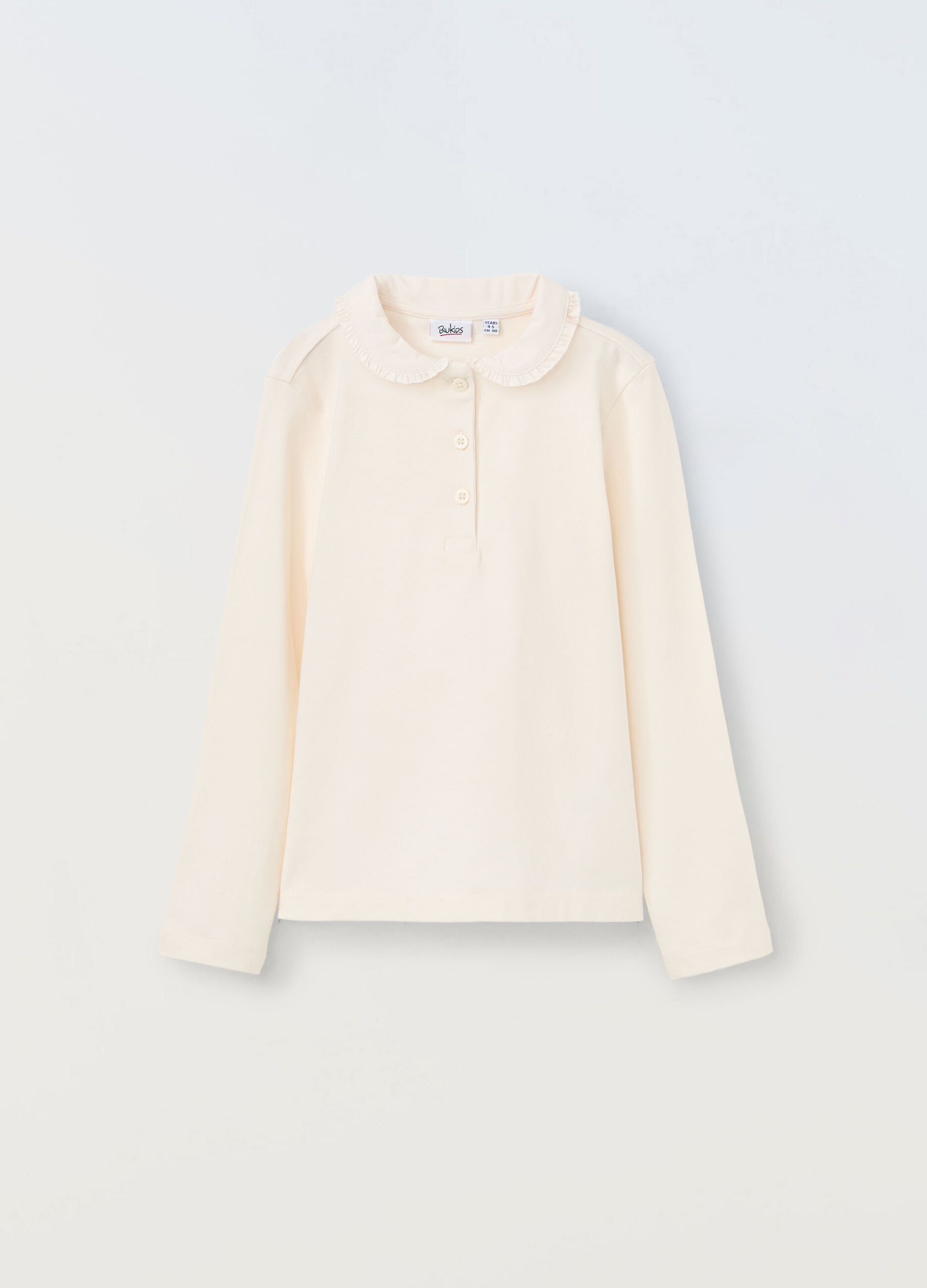 Polo a maniche lunghe con rouches bambina_0
