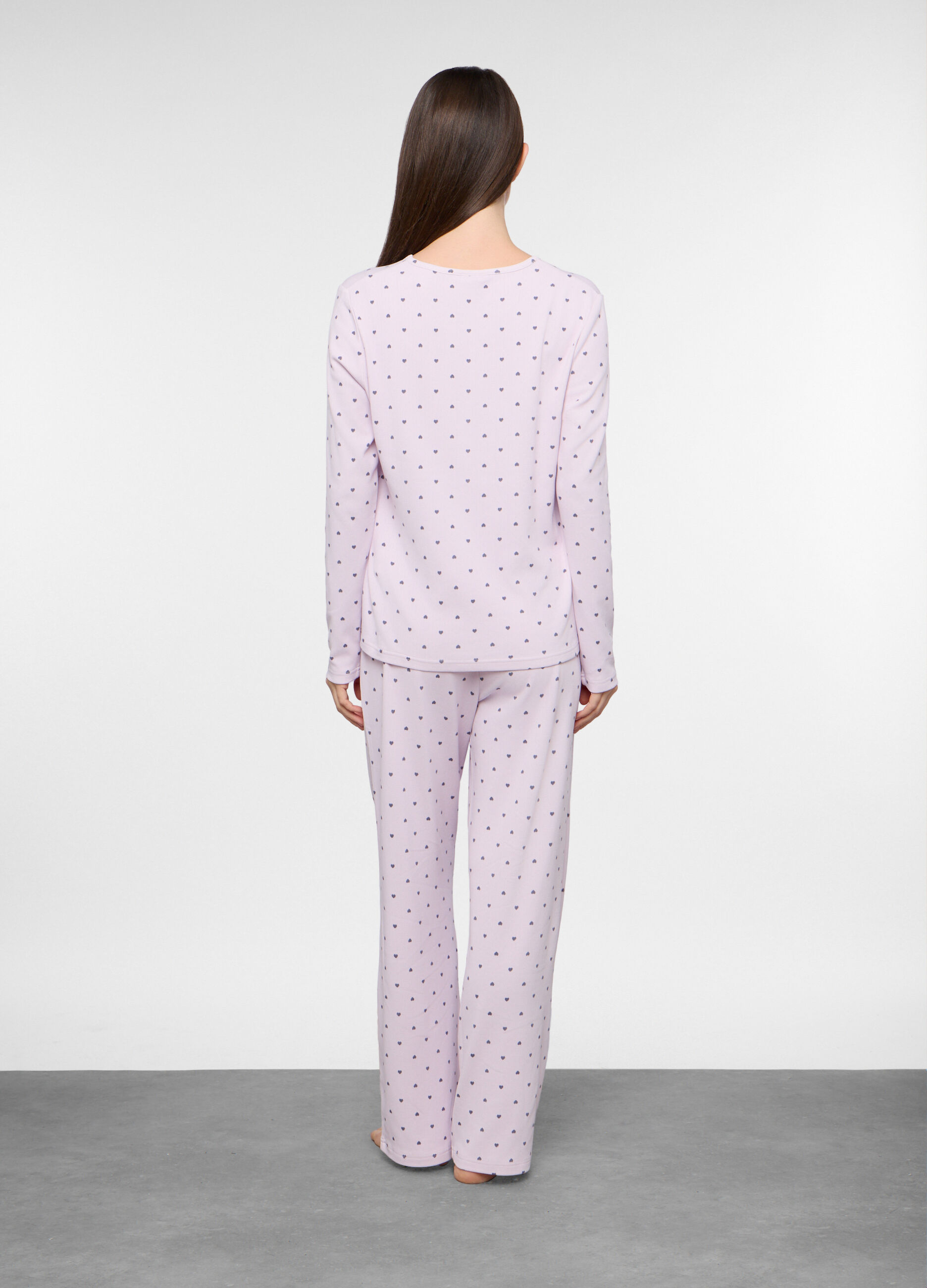 Set pigiama lungo in tessuto stretch donna_1