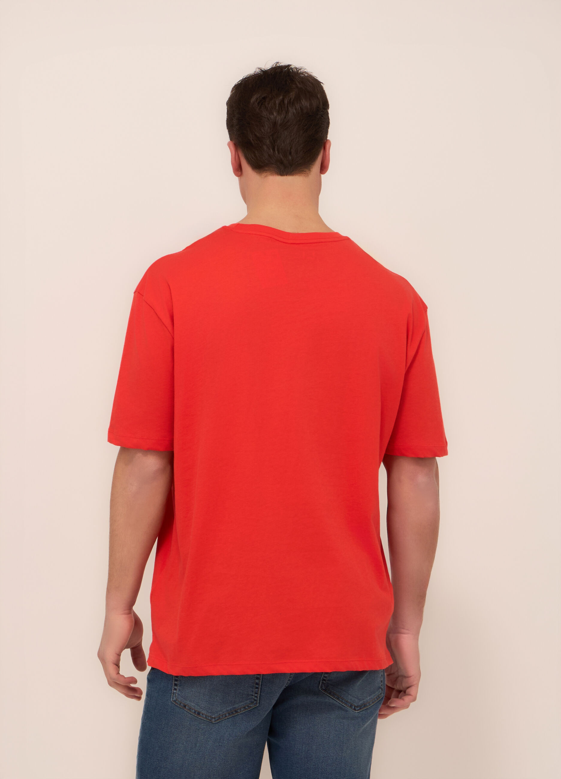 T-shirt in jersey di cotone con taschino uomo_1