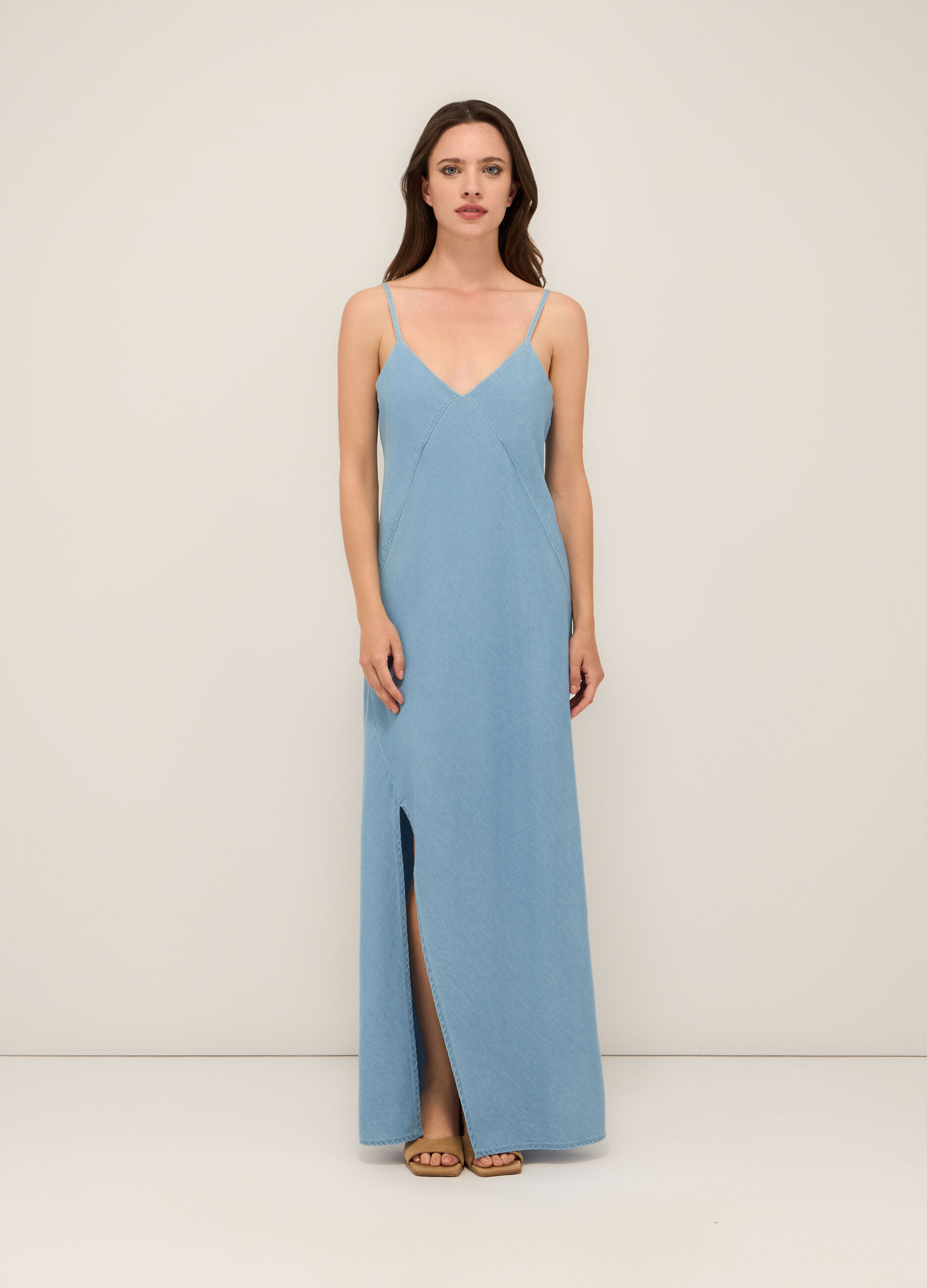 Abito lungo in jersey di puro cotone donna_0