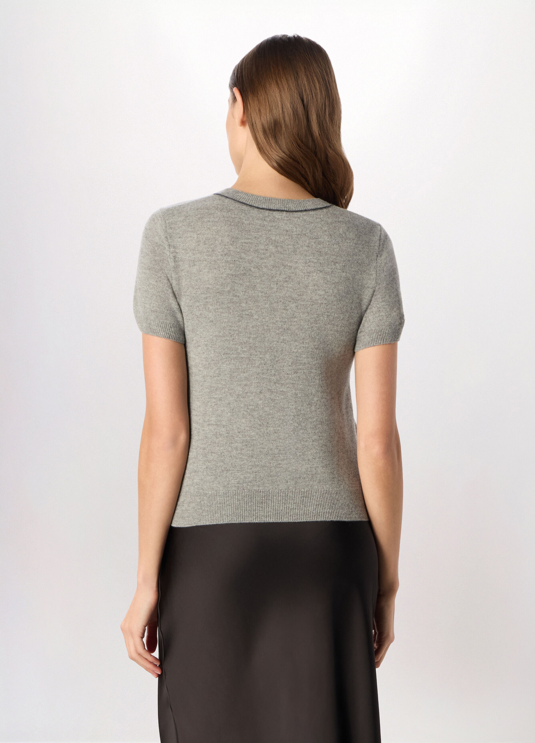 Tricot a maniche corte in pura lana donna_1