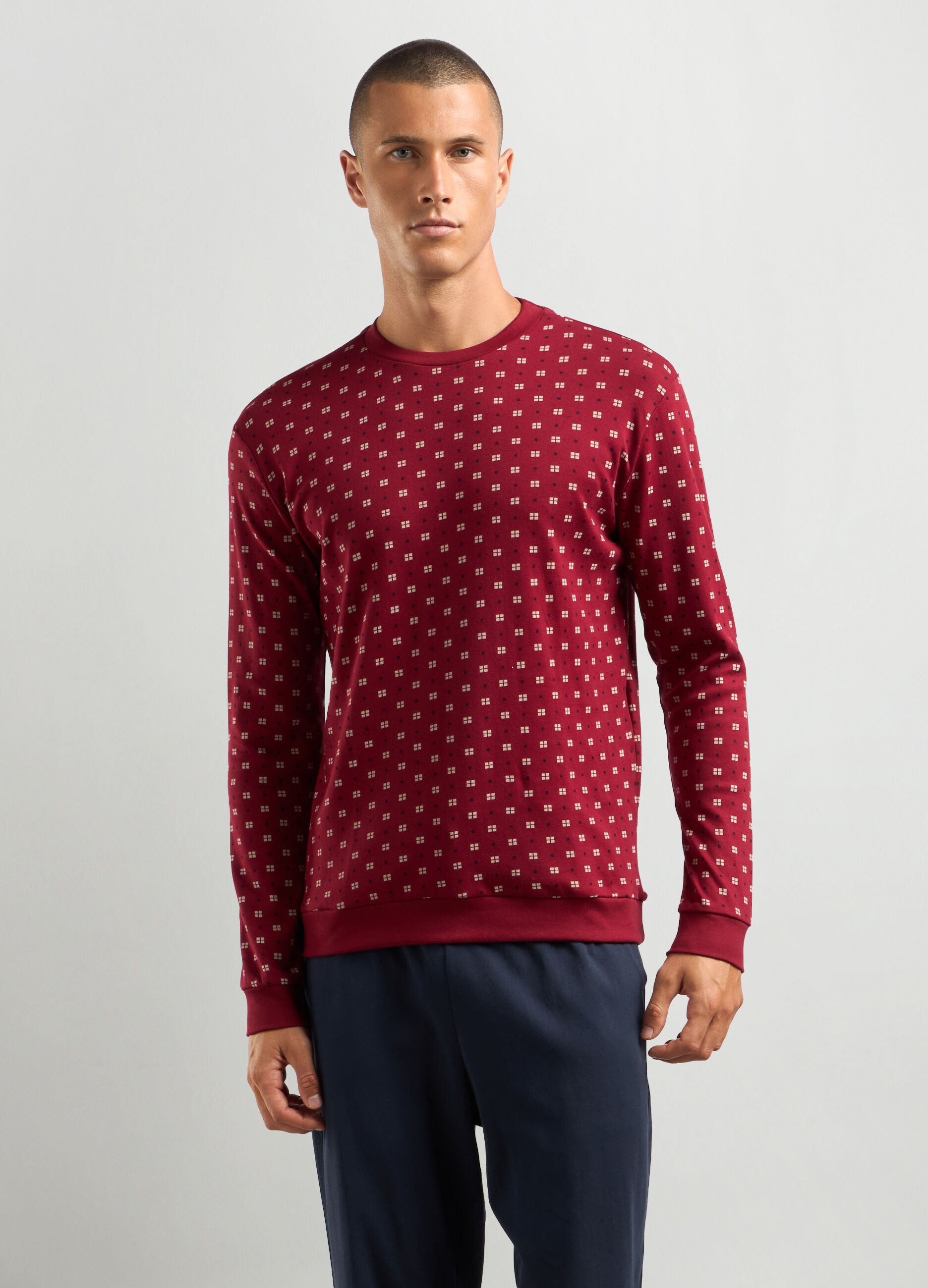 Set pigiama in interlock di puro cotone uomo_0