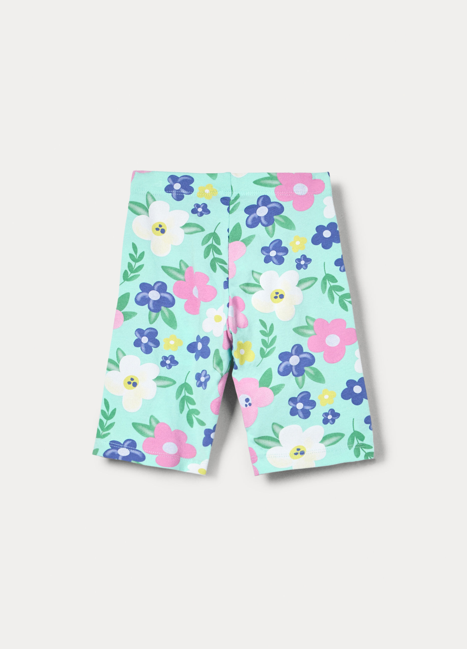 Leggings corti in jersey di cotone stretch bambina_1