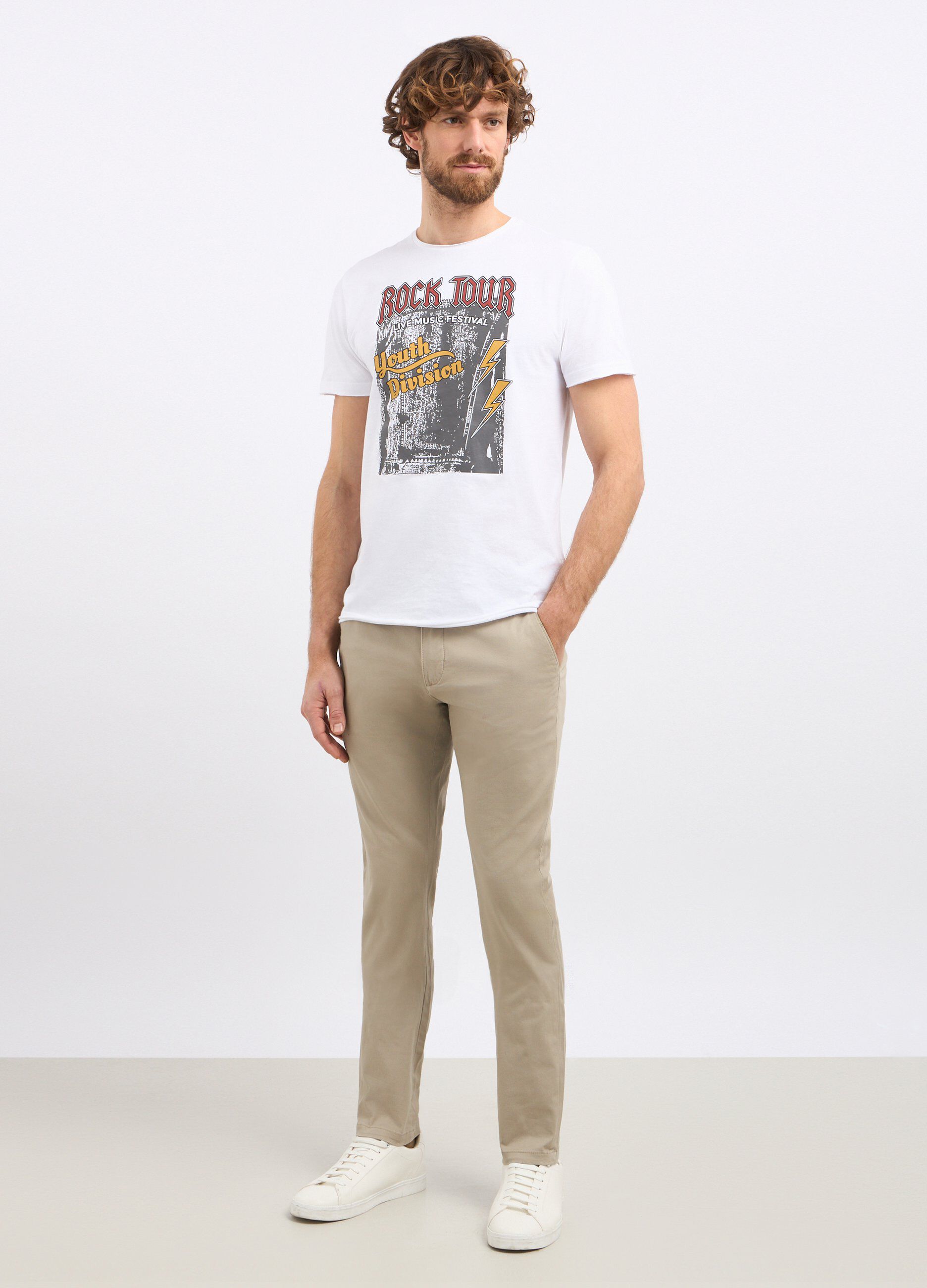 Pantaloni chino in cotone stretch uomo_0