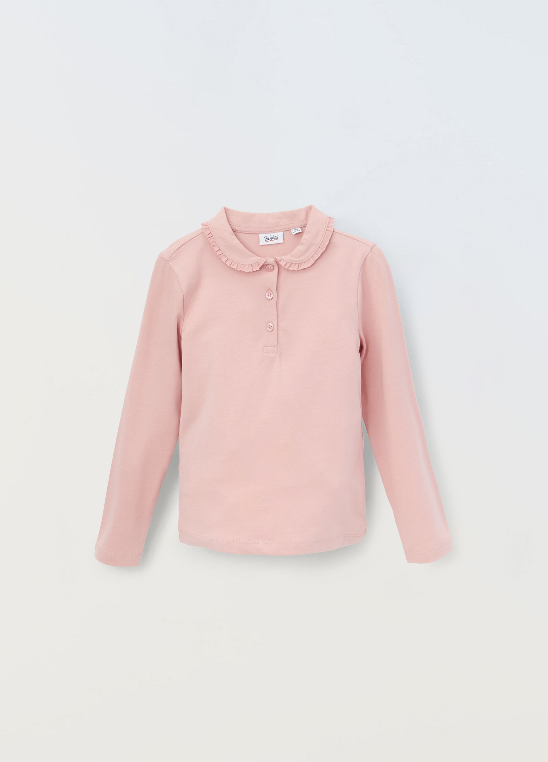 Polo a maniche lunghe con rouches bambina_0