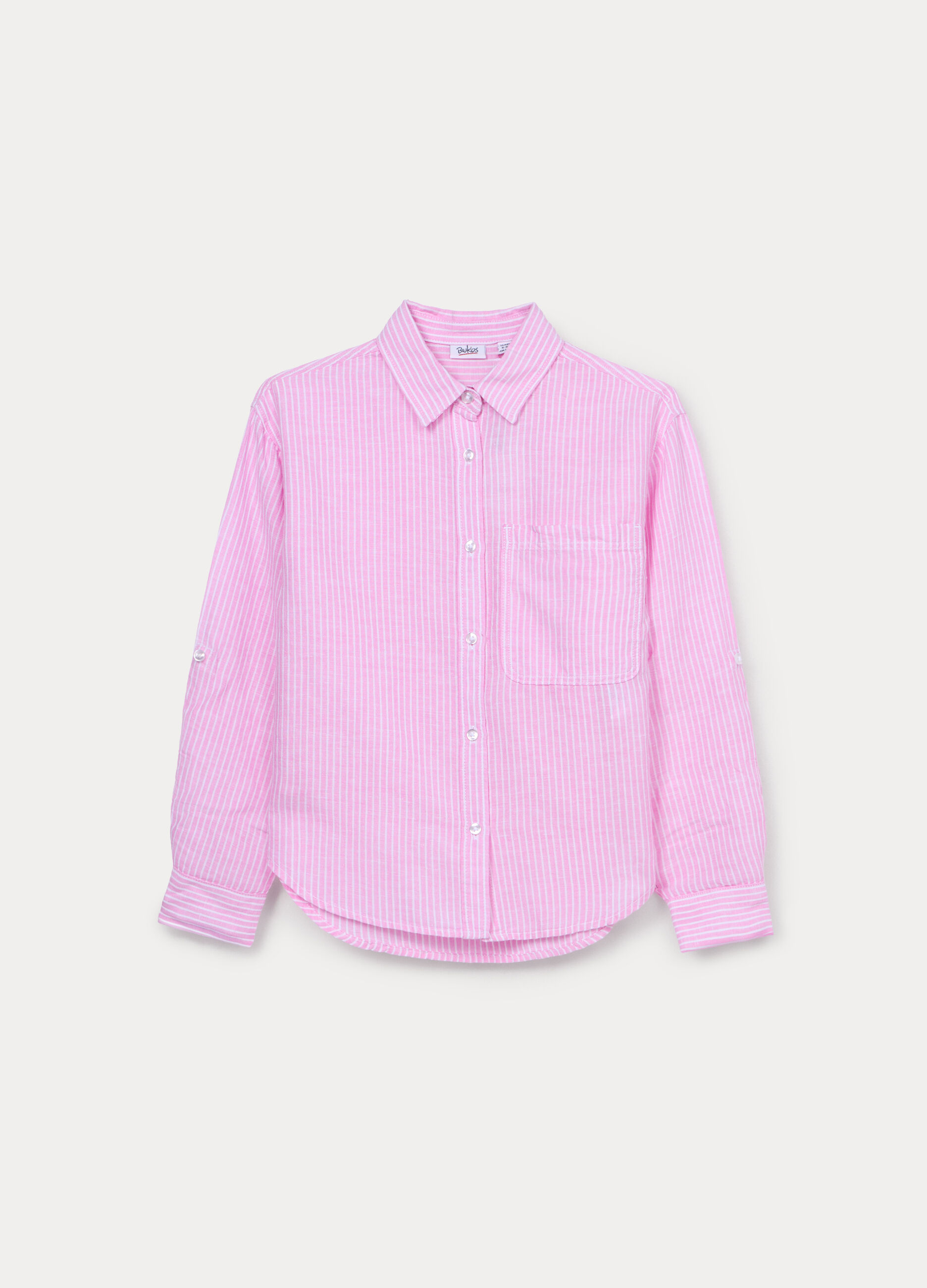 Camicia misto lino over fit ragazza_0