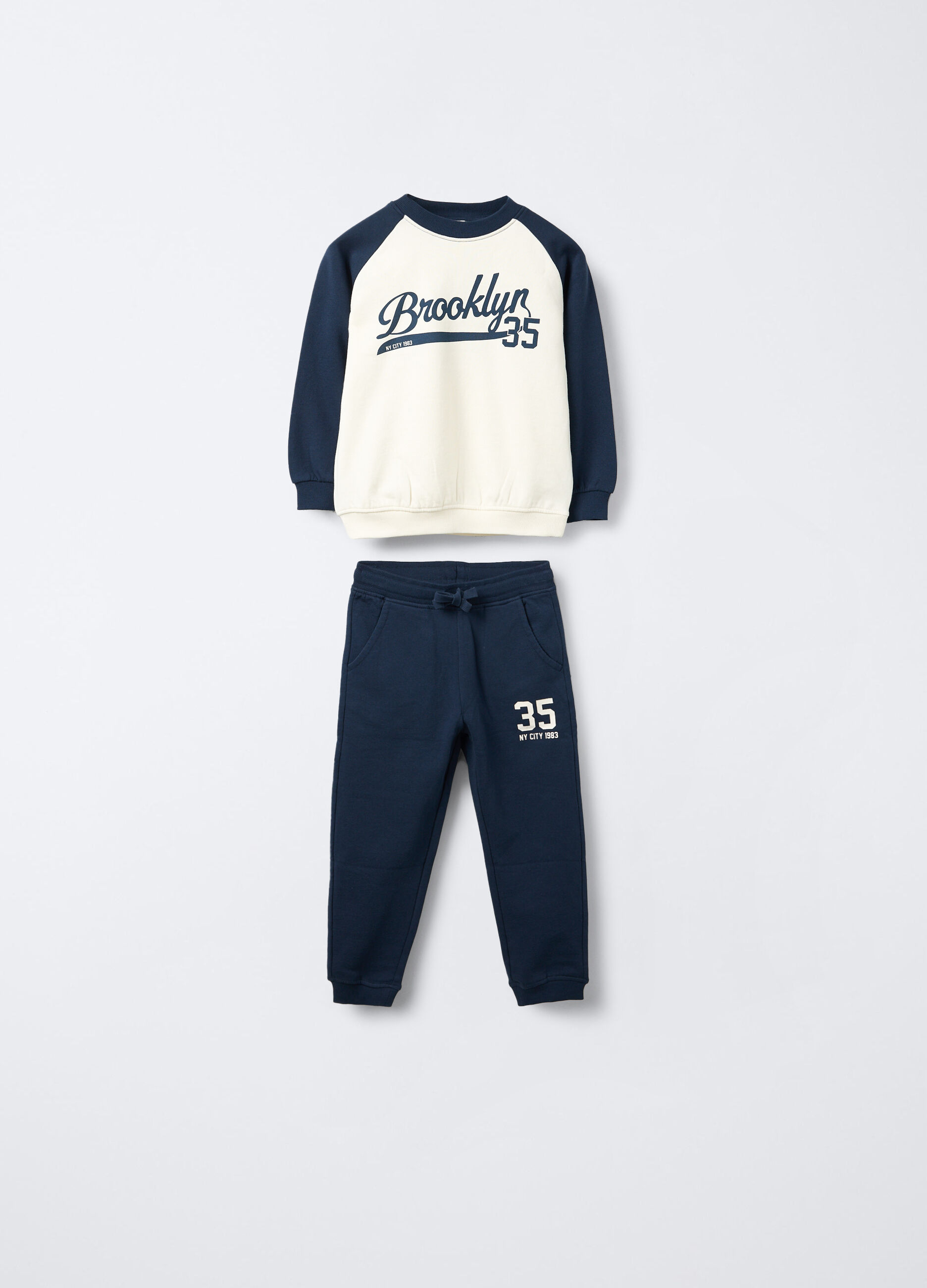 Jogging set in puro cotone garzato bambino_0