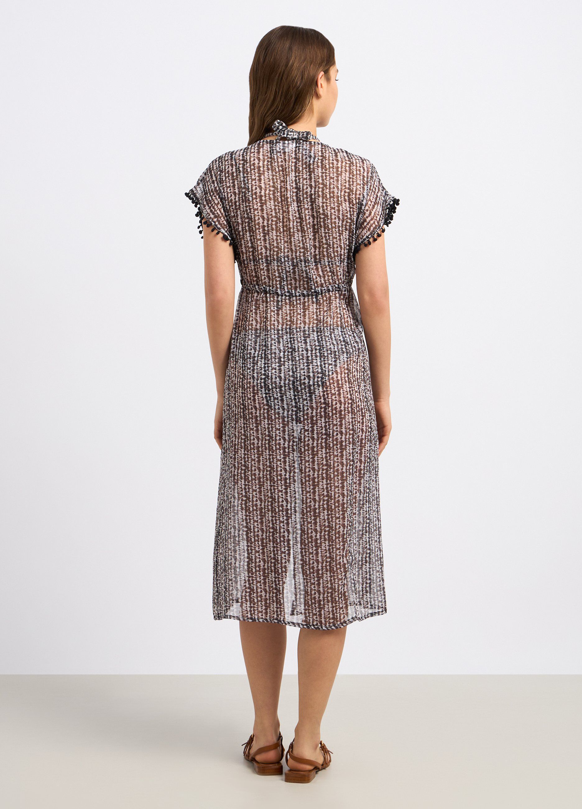Copri costume lungo in chiffon donna_1