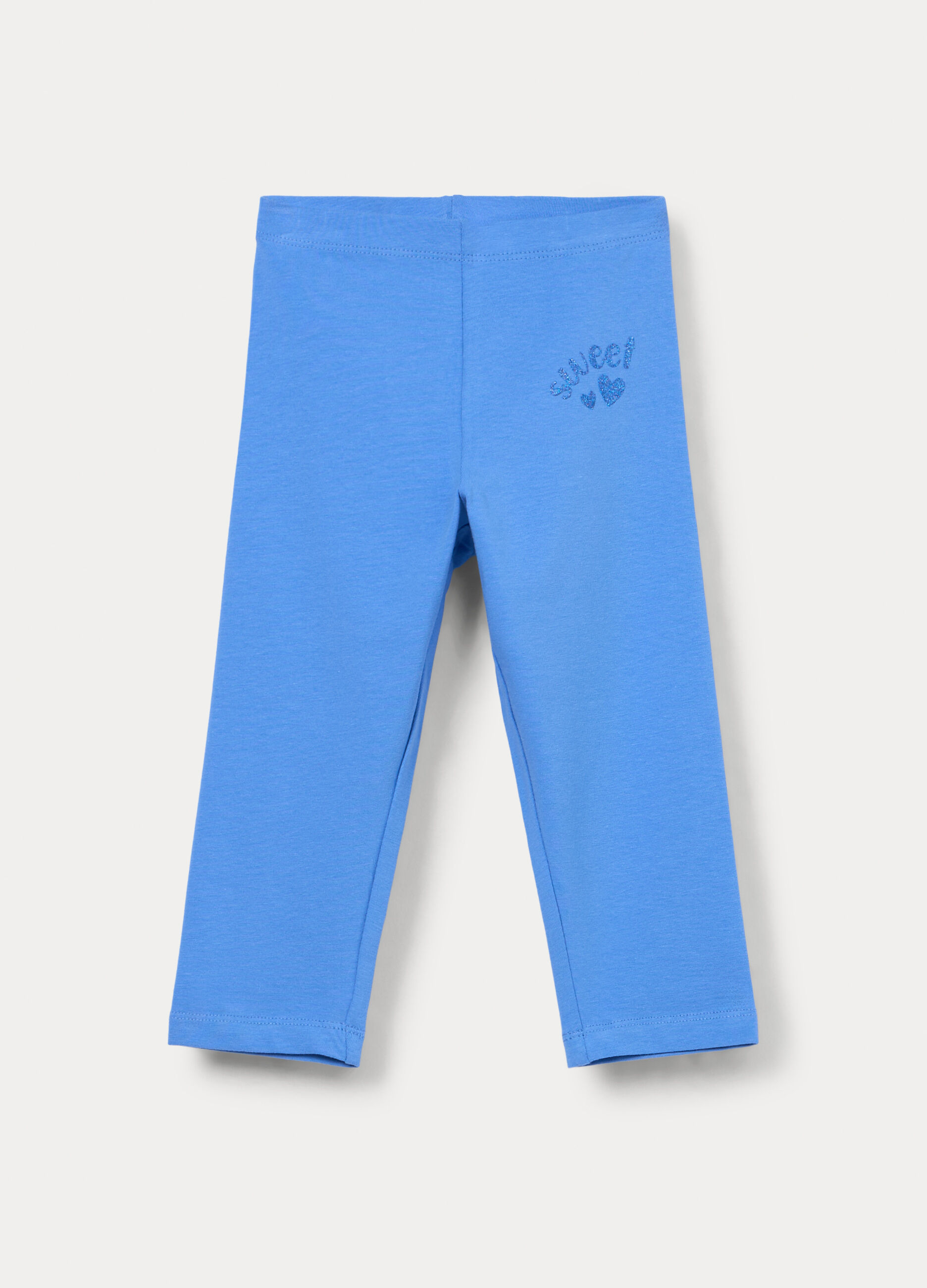 Leggings Capri slim fit in jersey di cotone stretch bambina_0