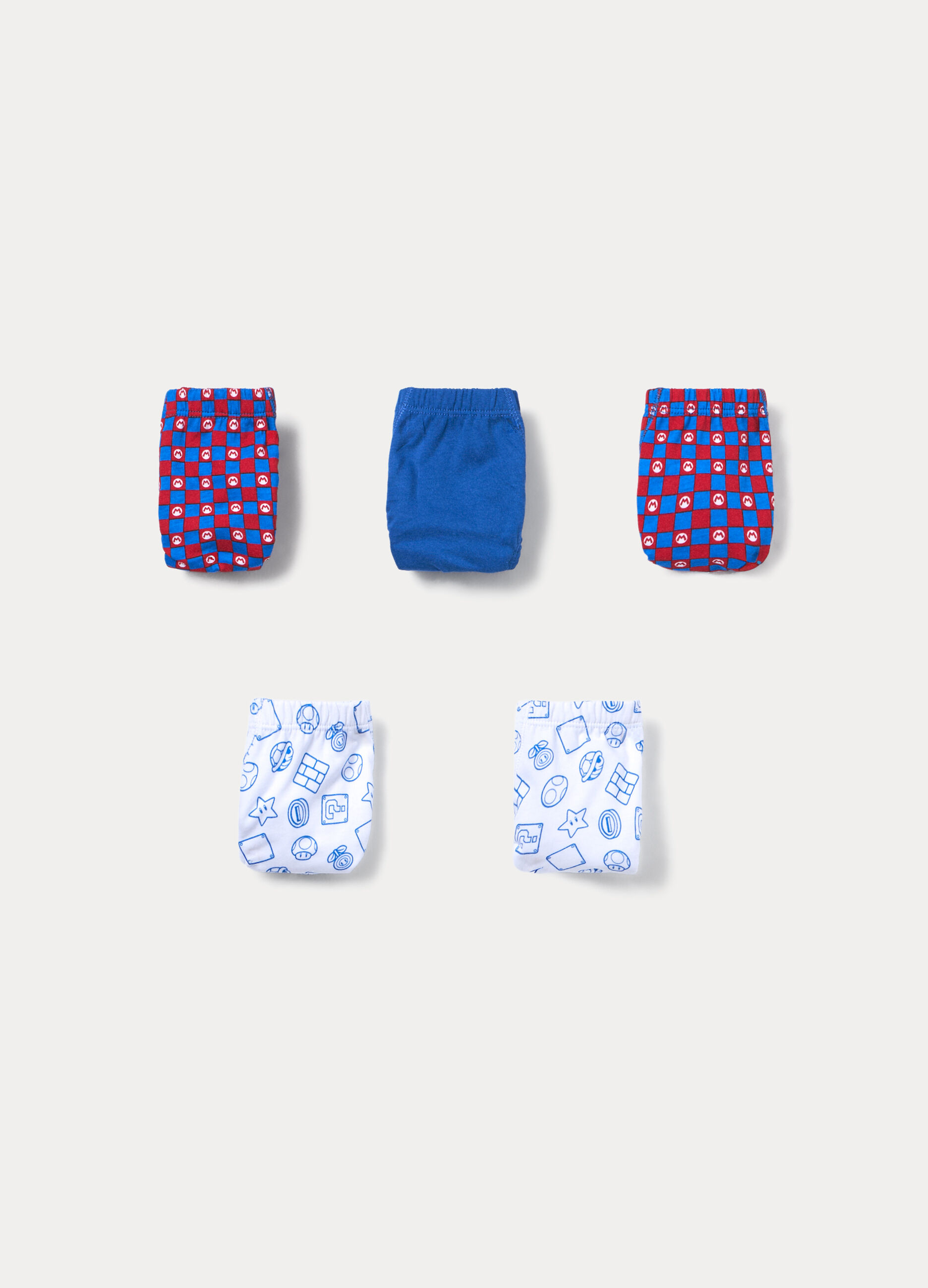 Pack 5 slip Super Mario in jersey di cotone stretch bambino_0