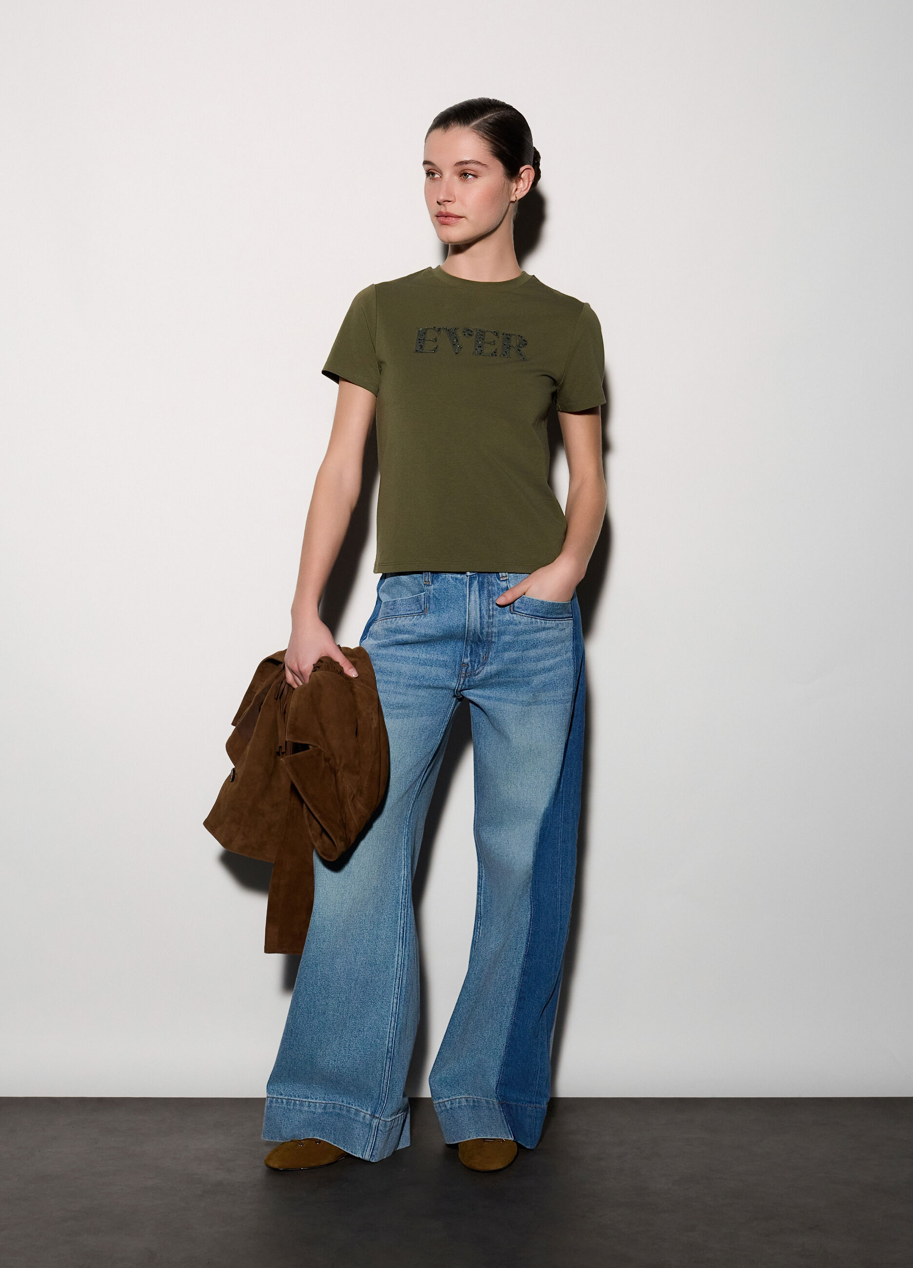 T-shirt girocollo stretch donna_0