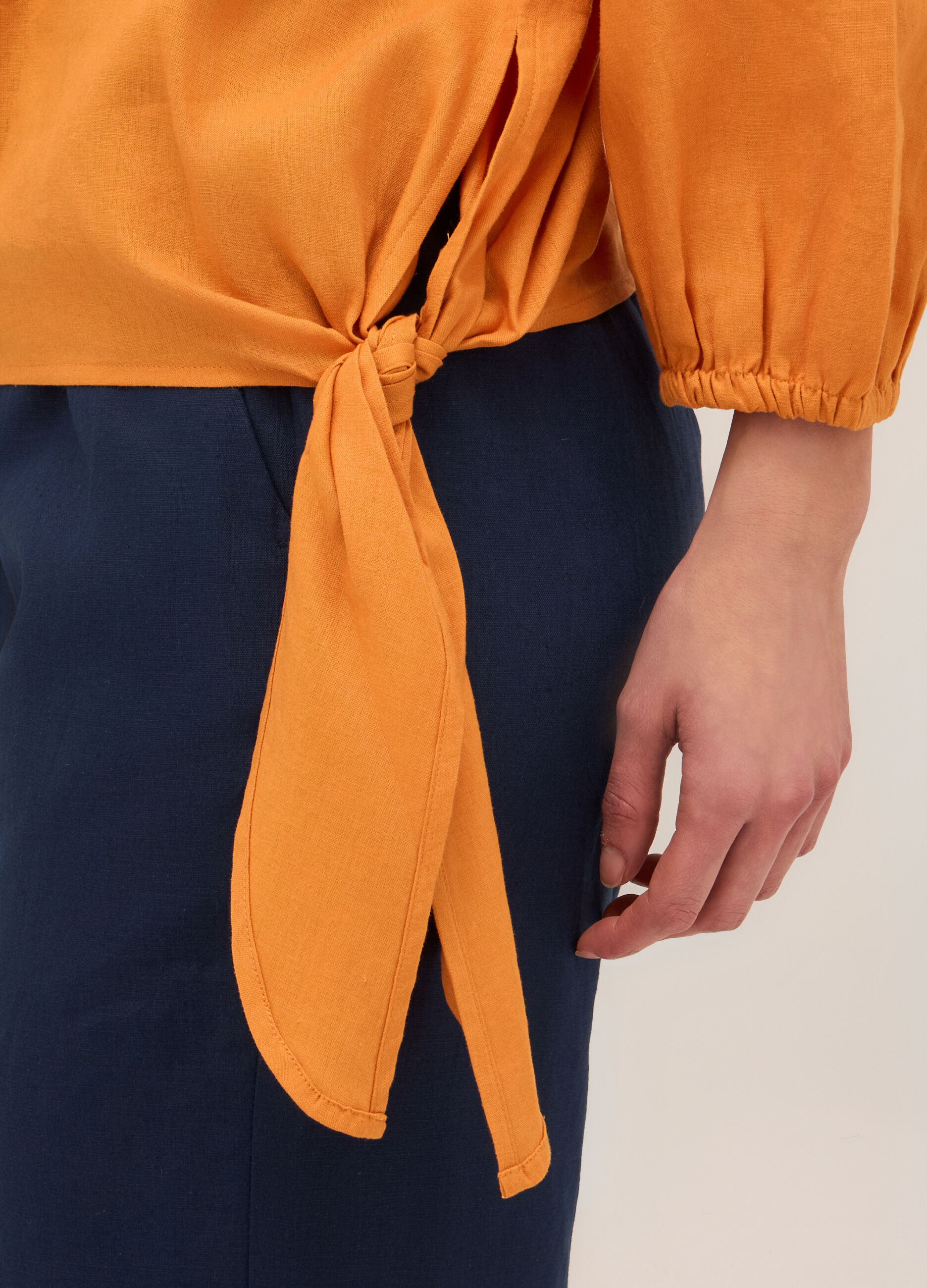 Blusa in misto lino donna