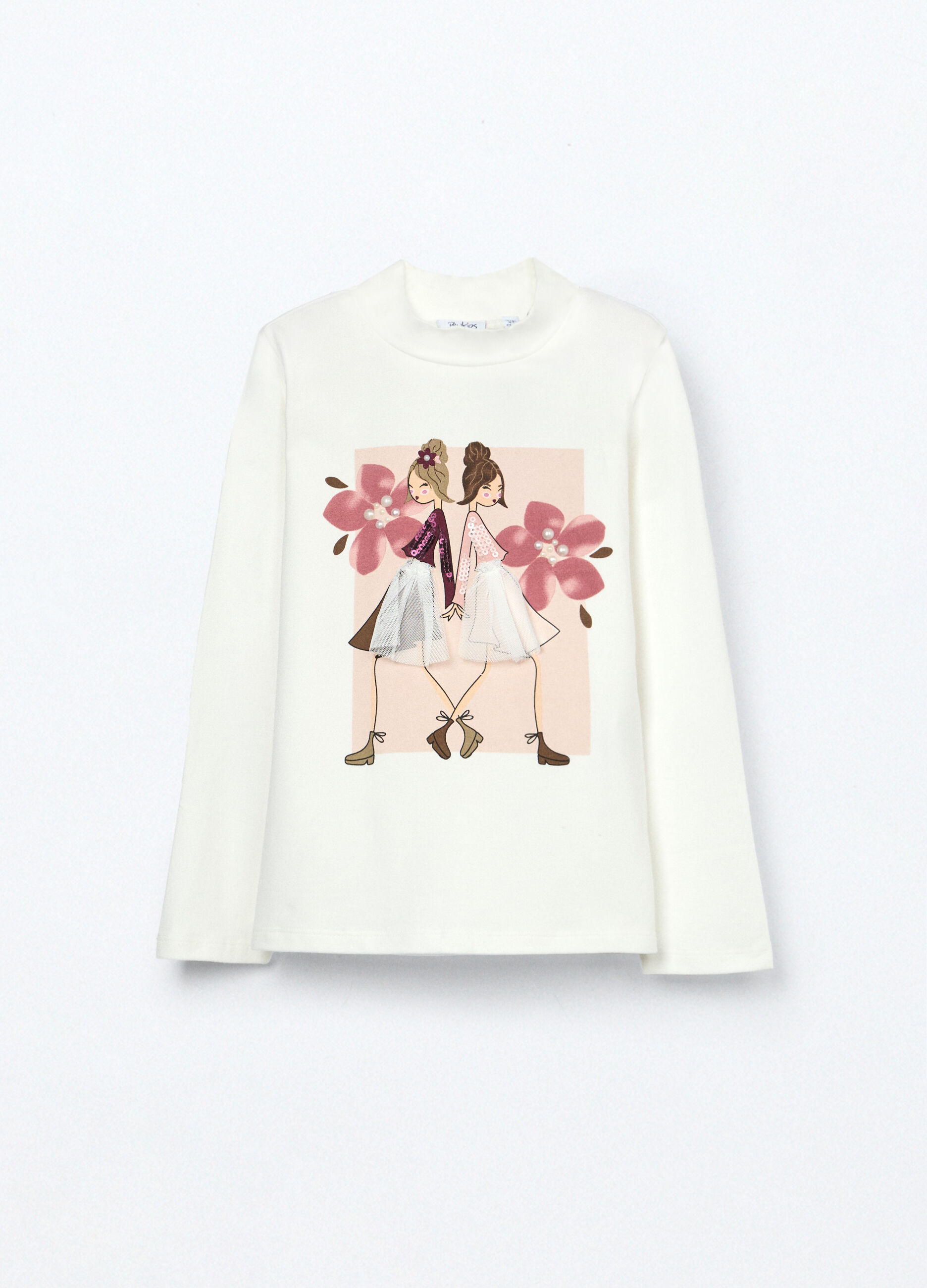 T-shirt in jersey di cotone stretch bambina_0