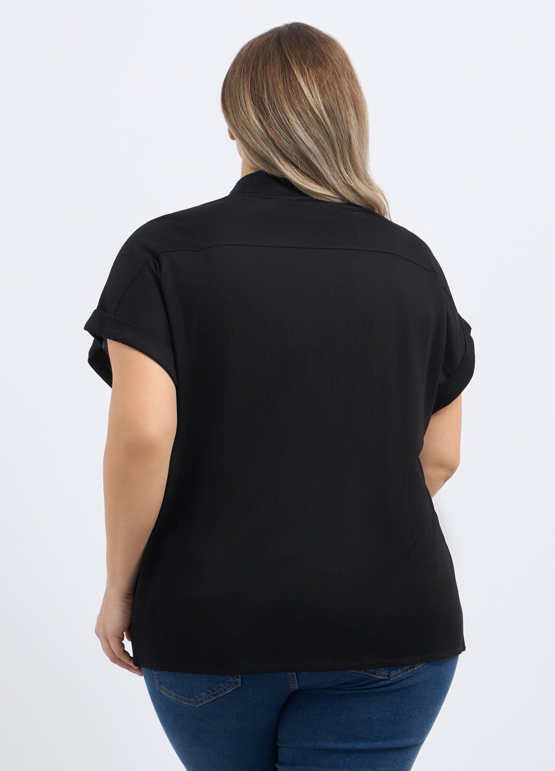Camicia in misto viscosa piquet donna curvy_1