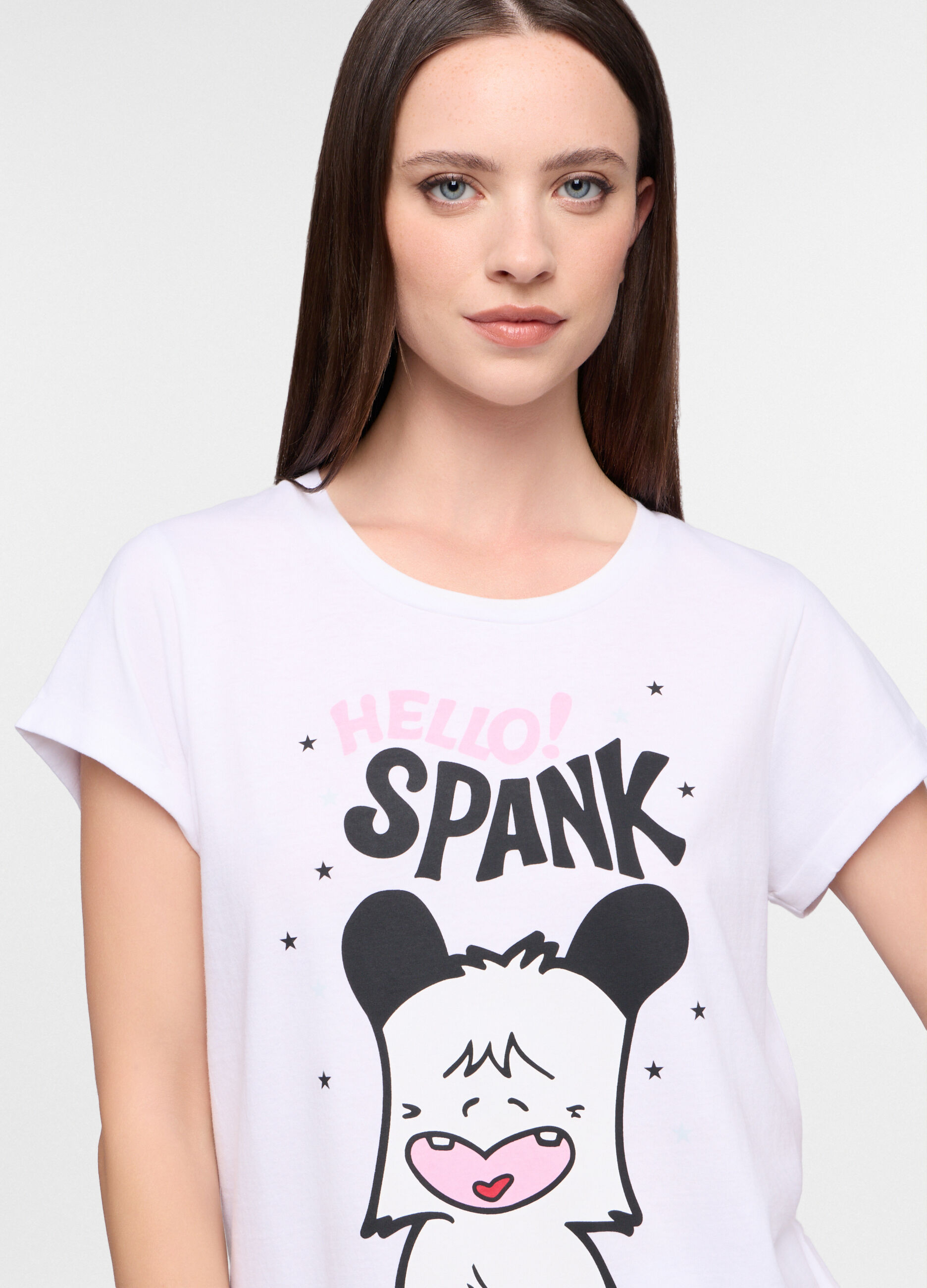 Set pigiama corto Hello Spank in jersey di puro cotone donna_2