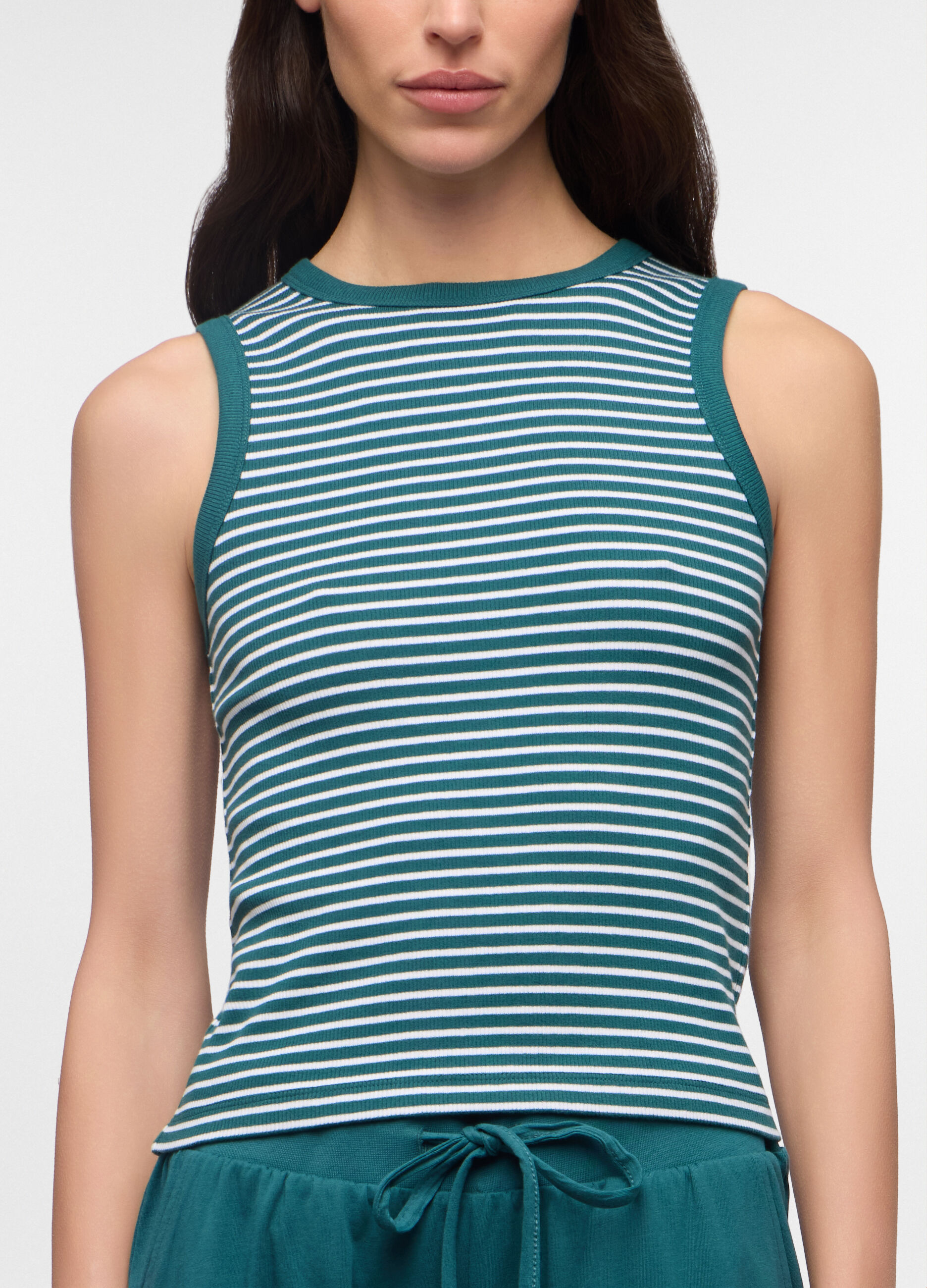 Canotta fitted in costina stretch donna