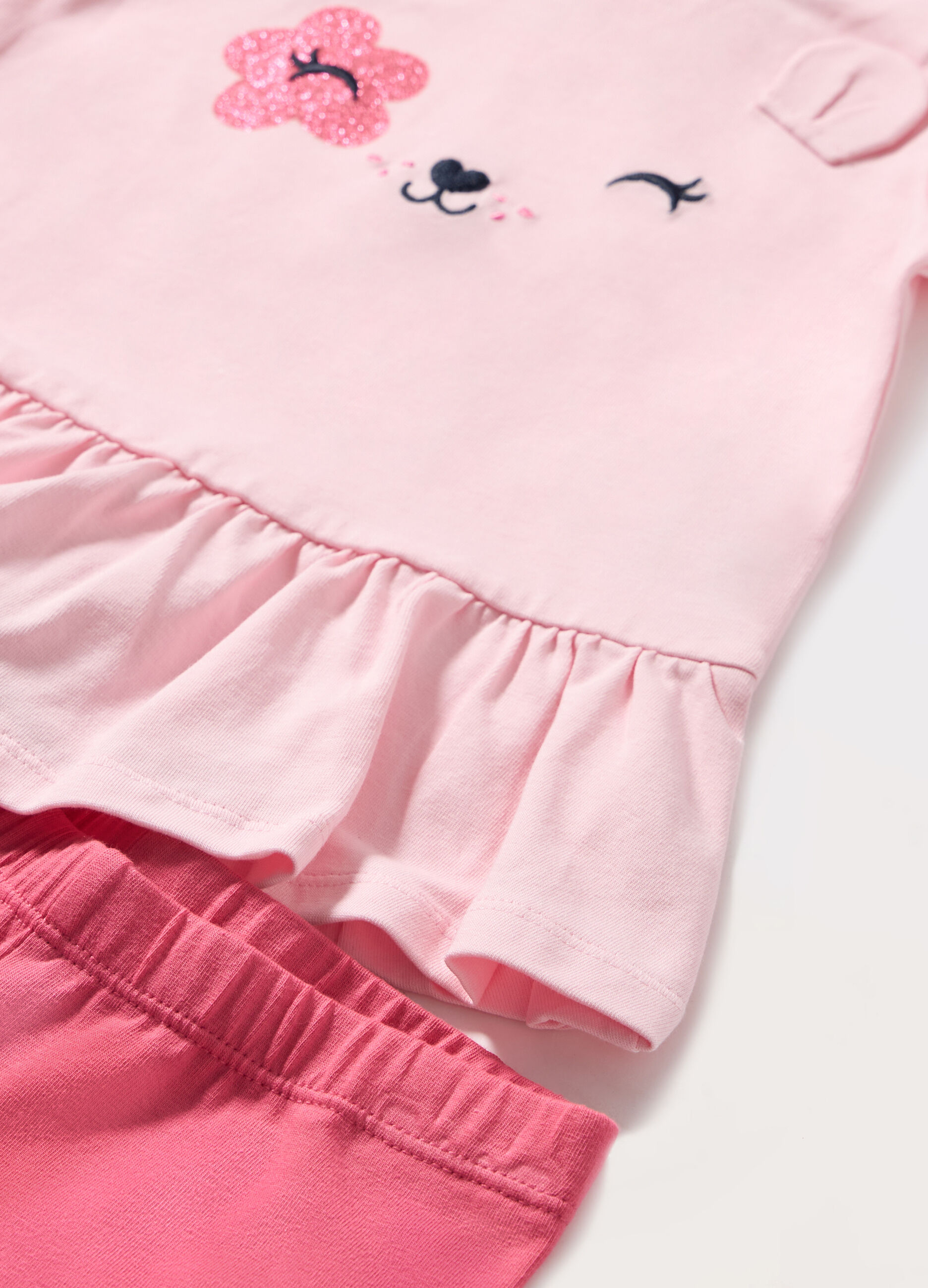 Jogging set in jersey di cotone stretch neonata_1