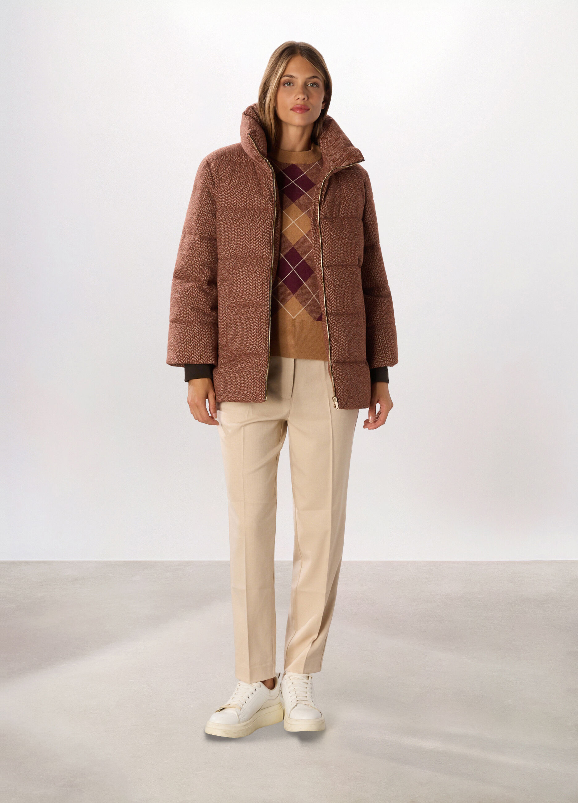 Giubbino imbottito jacquard donna_0