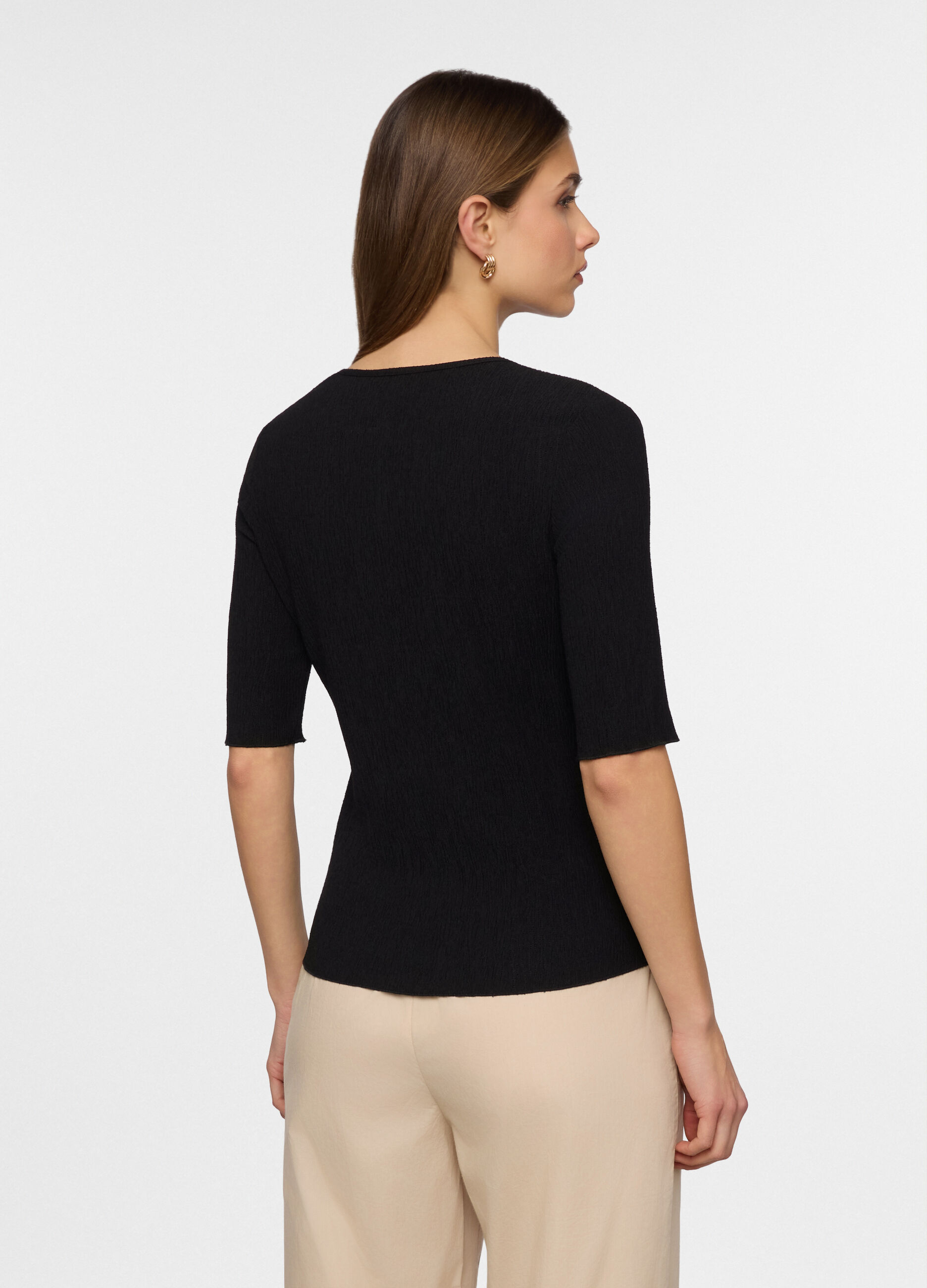 T-shirt girocollo stretch donna_1