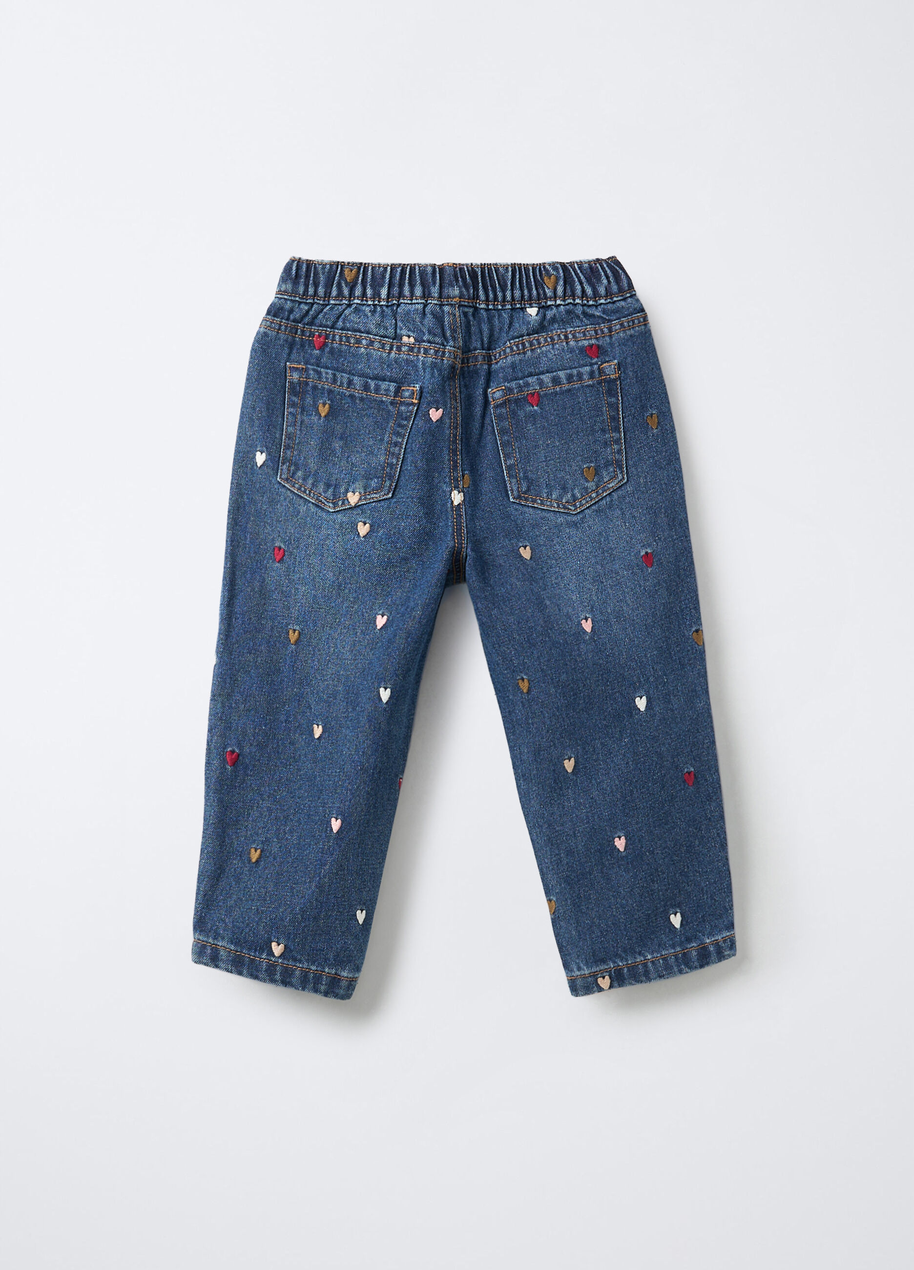 Pantaloni in denim misto cotone Balloon Fit bimba_1