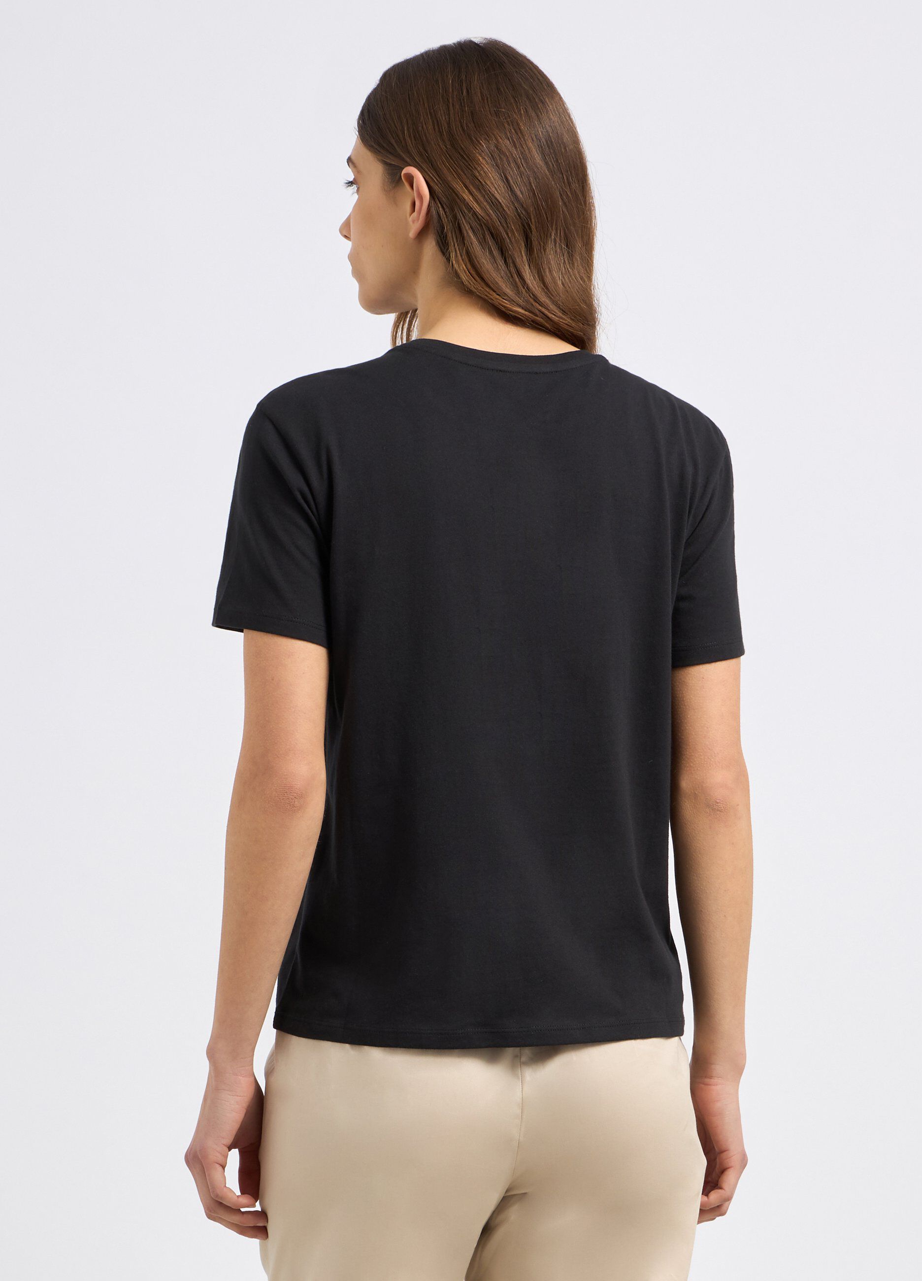 T-shirt in puro cotone con ricamo donna_1