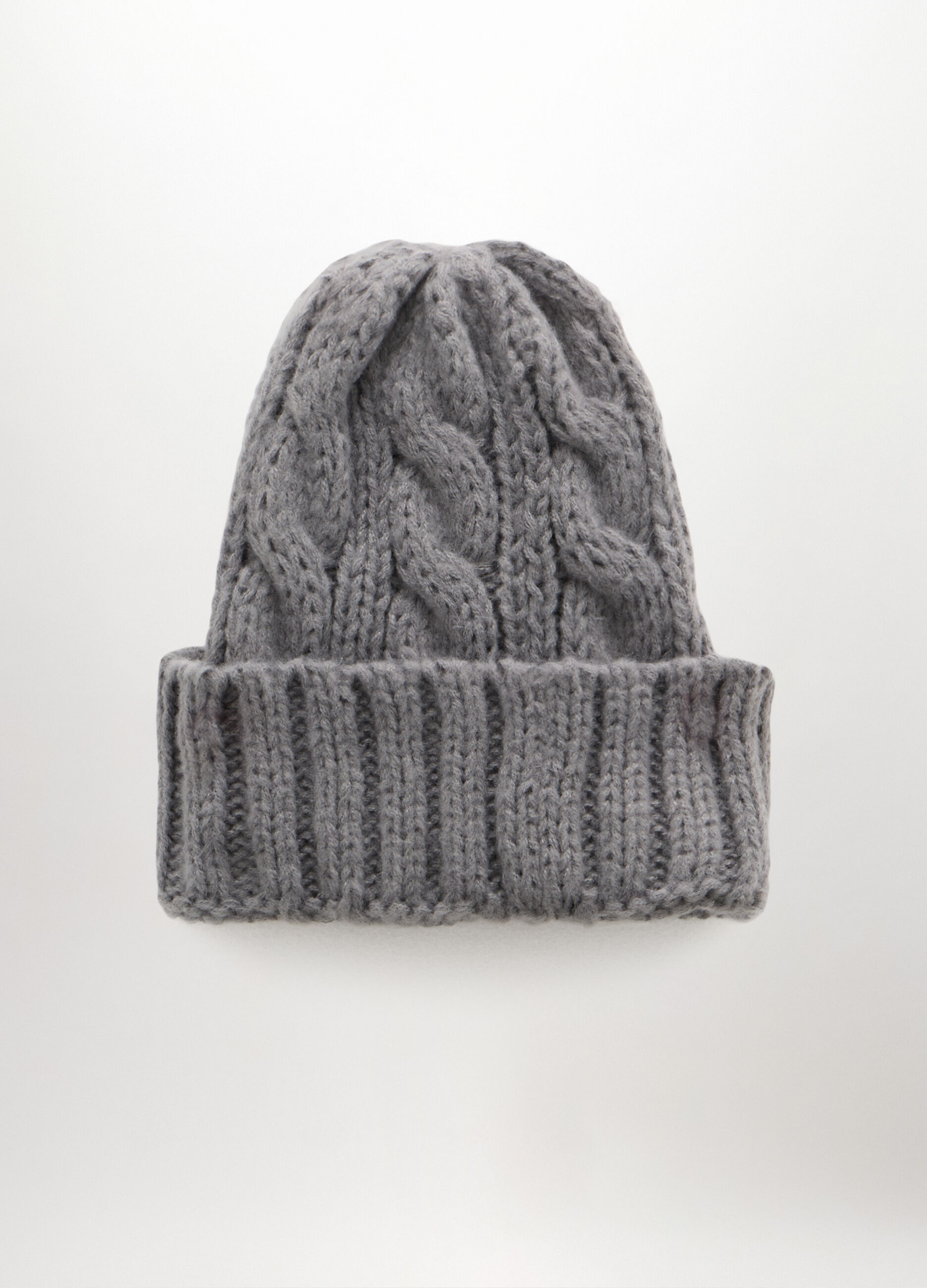 Berretto tricot a treccia donna_1