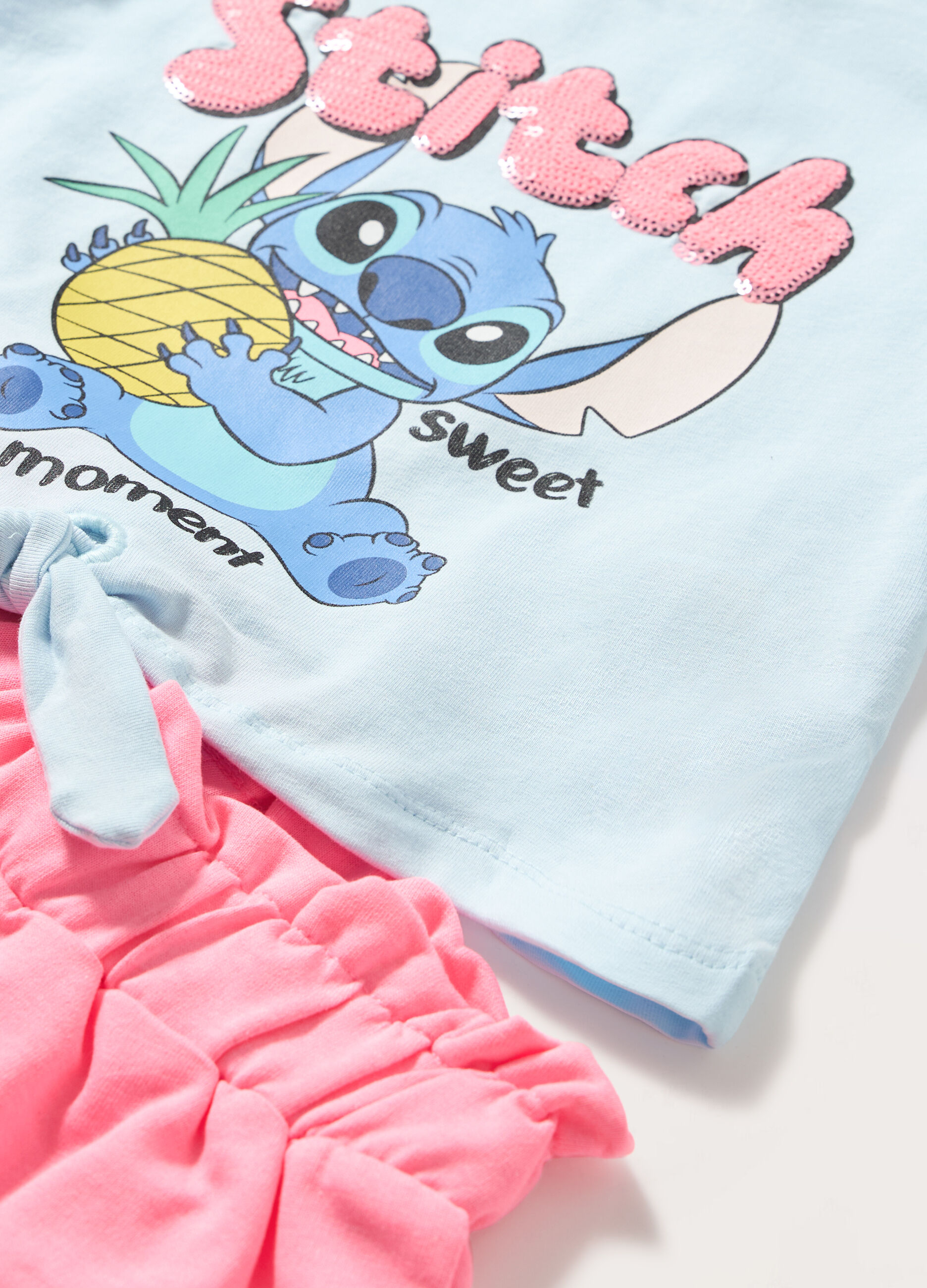 Jogging set Stitch in cotone stretch bambina_1