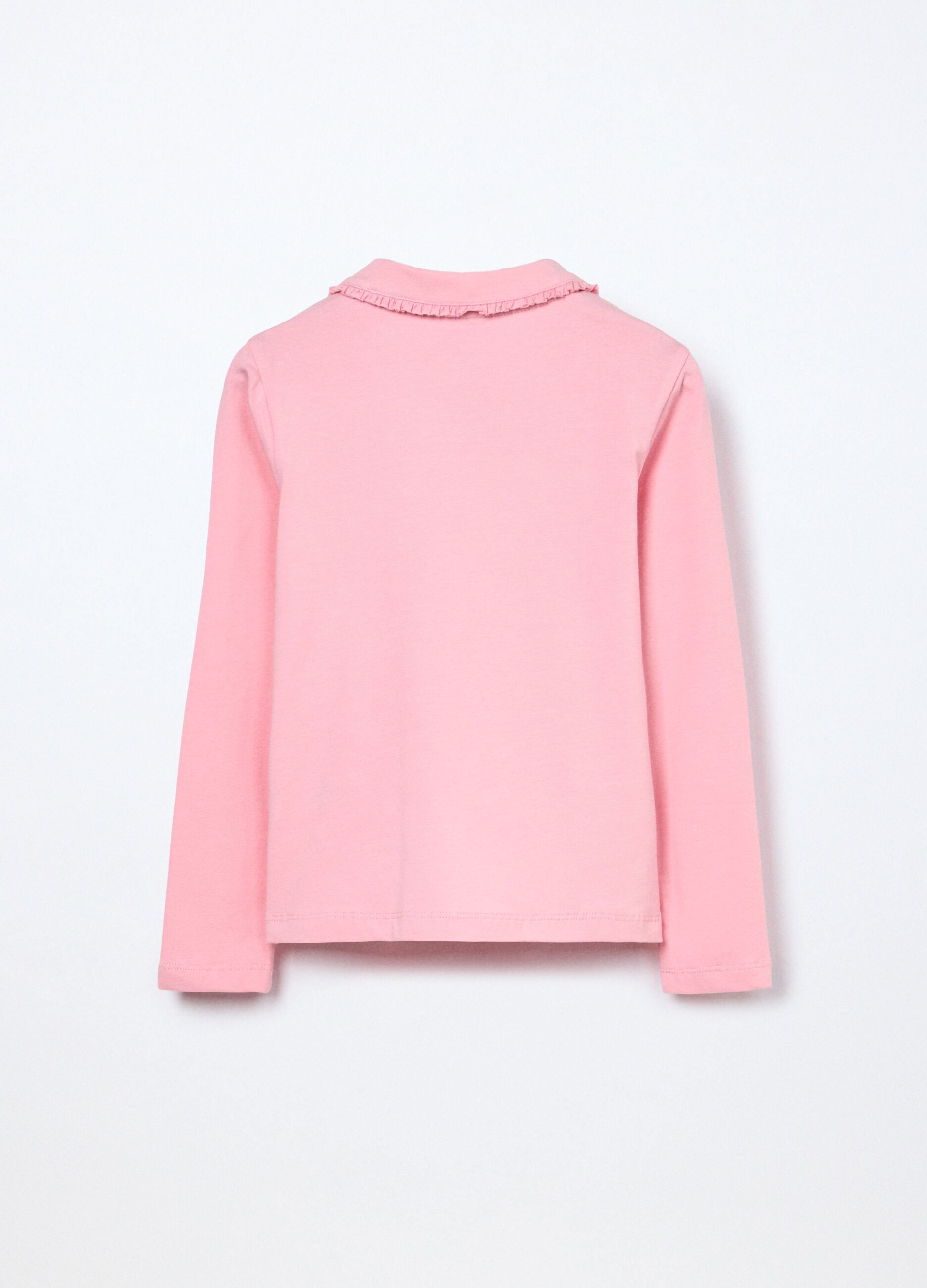 Polo a maniche lunghe in cotone stretch bambina_1