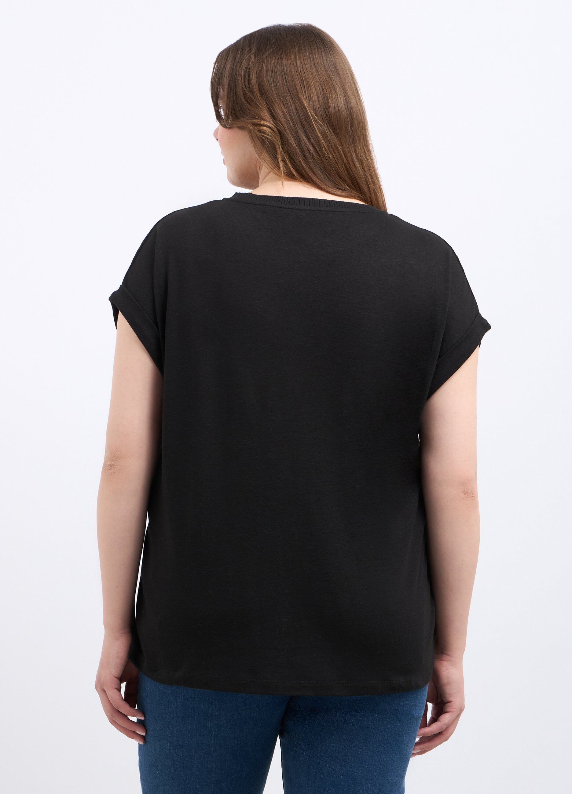T-shirt in misto lino donna curvy_1