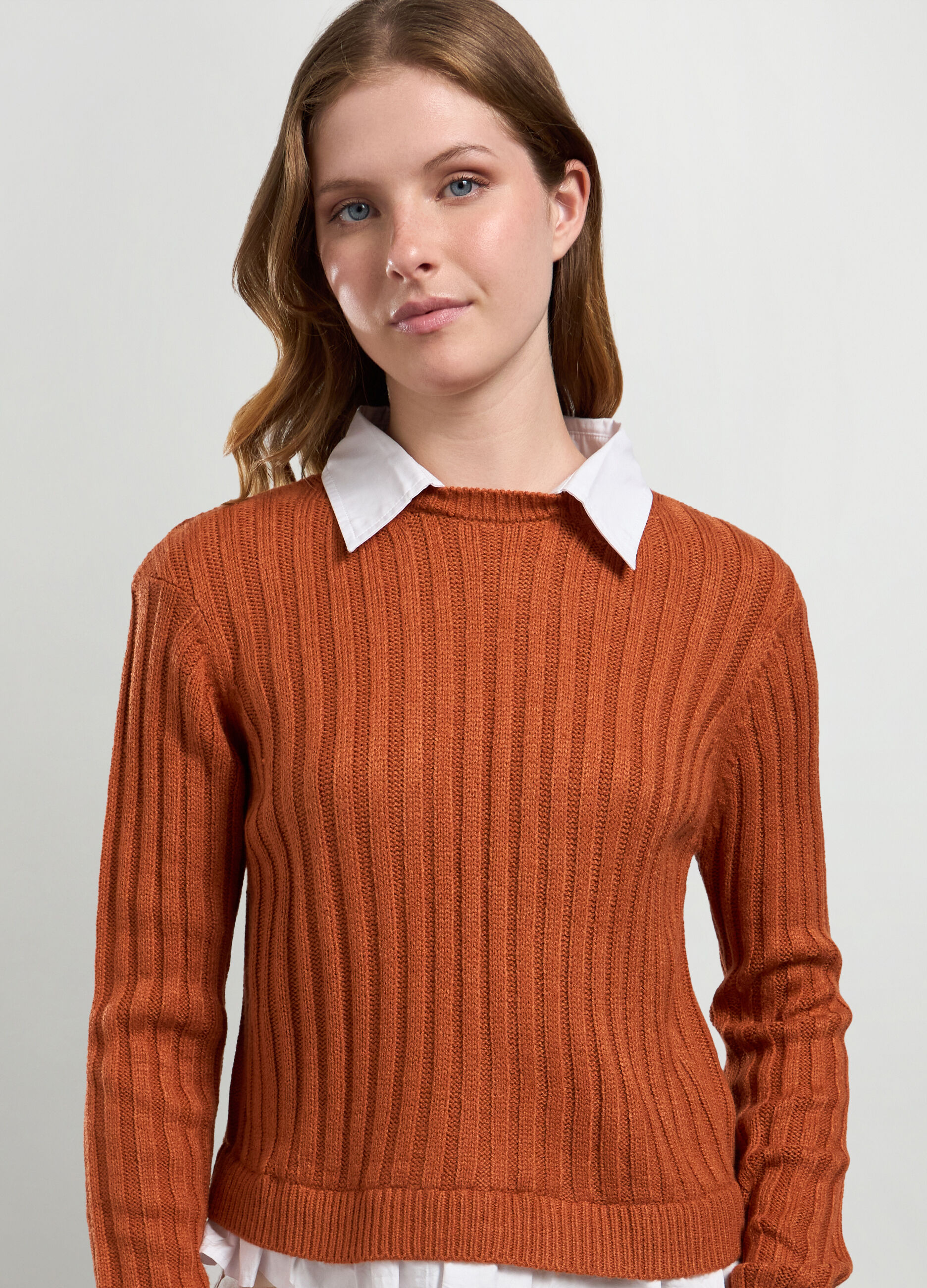 Maglia tricot con inserti donna_2