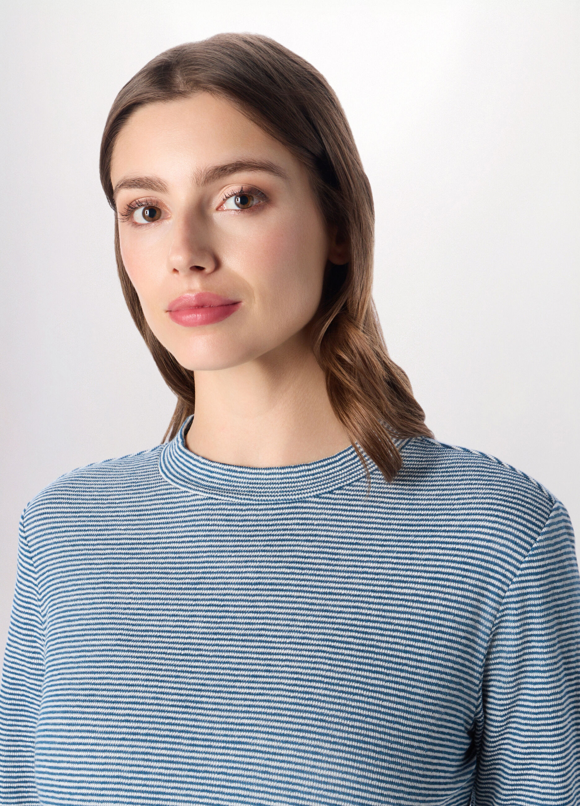 T-shirt in costina di puro cotone donna_2