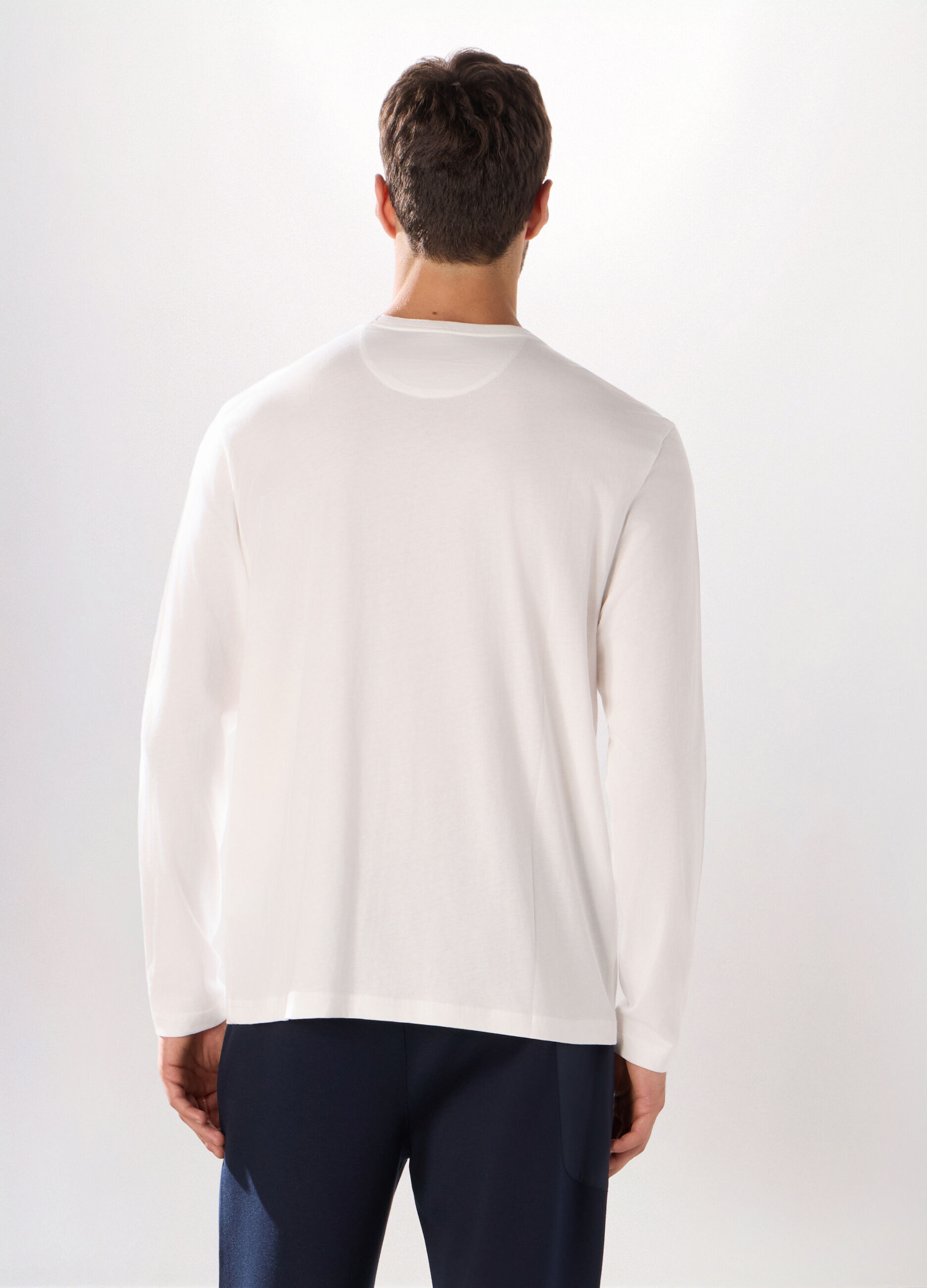 T-shirt maniche lunghe in cotone uomo_1