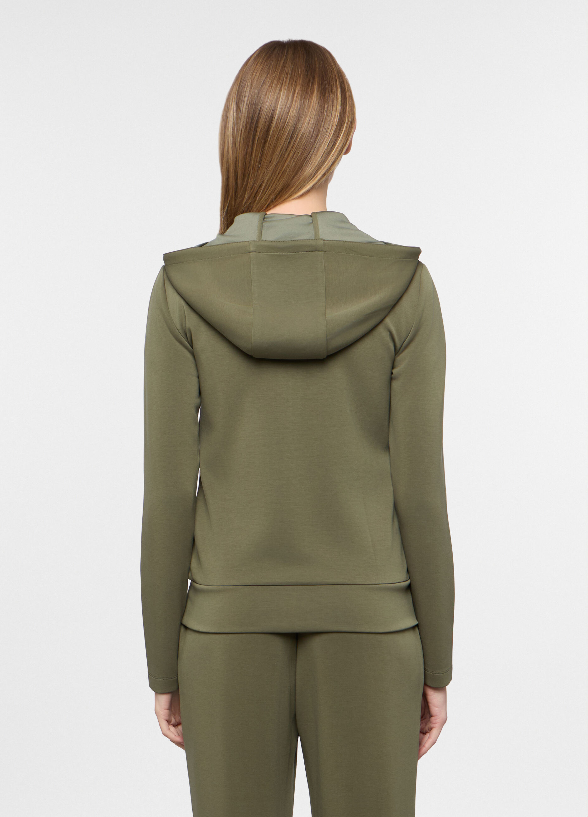 Felpa stretch con cappuccio Holistic donna_1