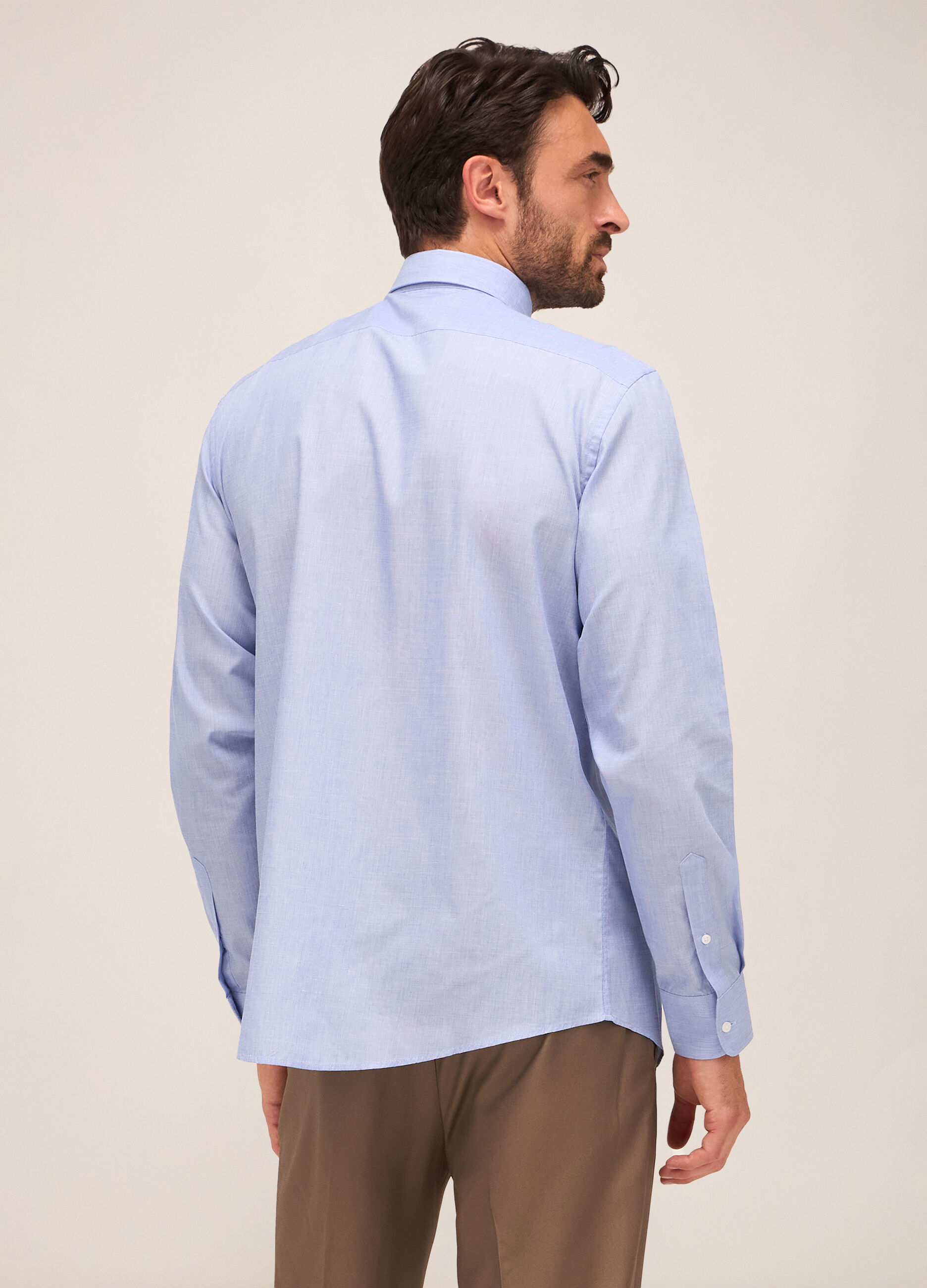 Camicia regular fit colletto francese in misto cotone uomo_1